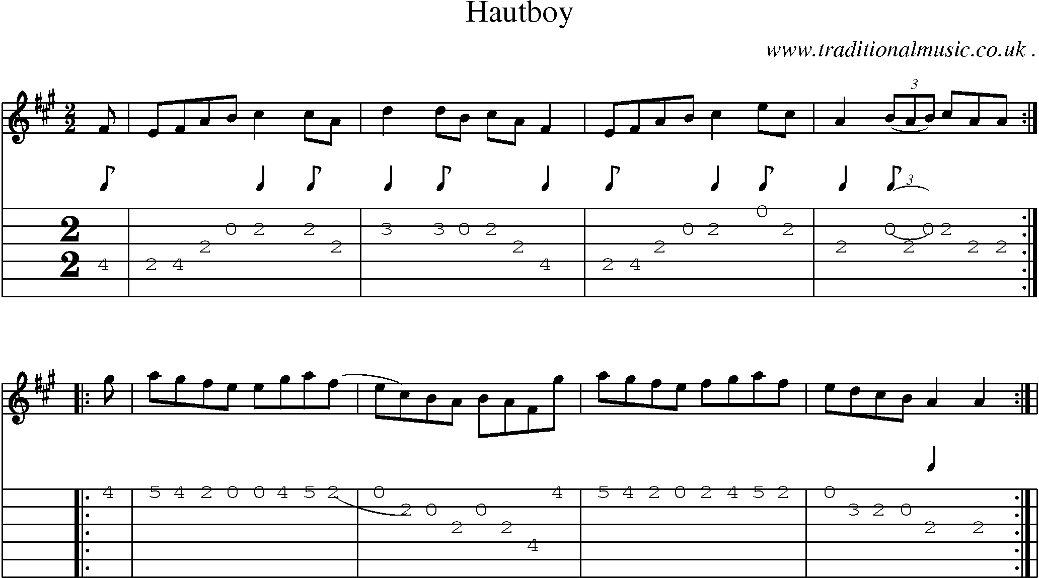 Sheet-Music and Guitar Tabs for Hautboy