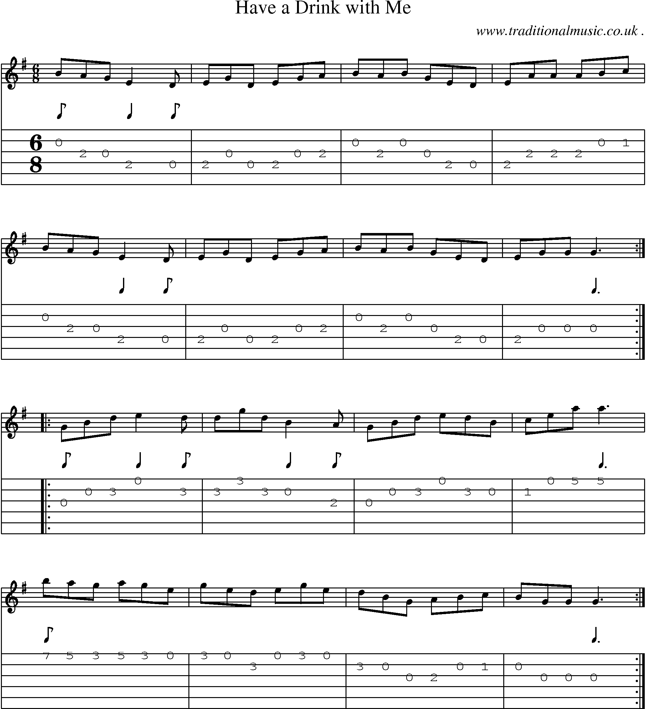 Sheet-Music and Guitar Tabs for Have A Drink With Me