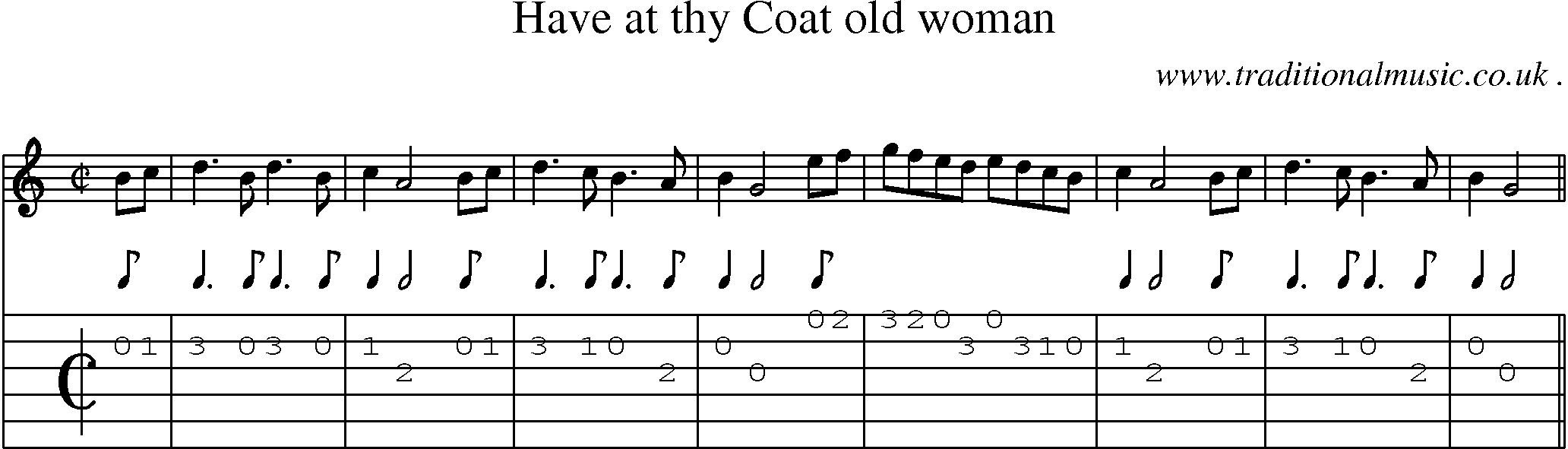 Sheet-Music and Guitar Tabs for Have At Thy Coat Old Woman