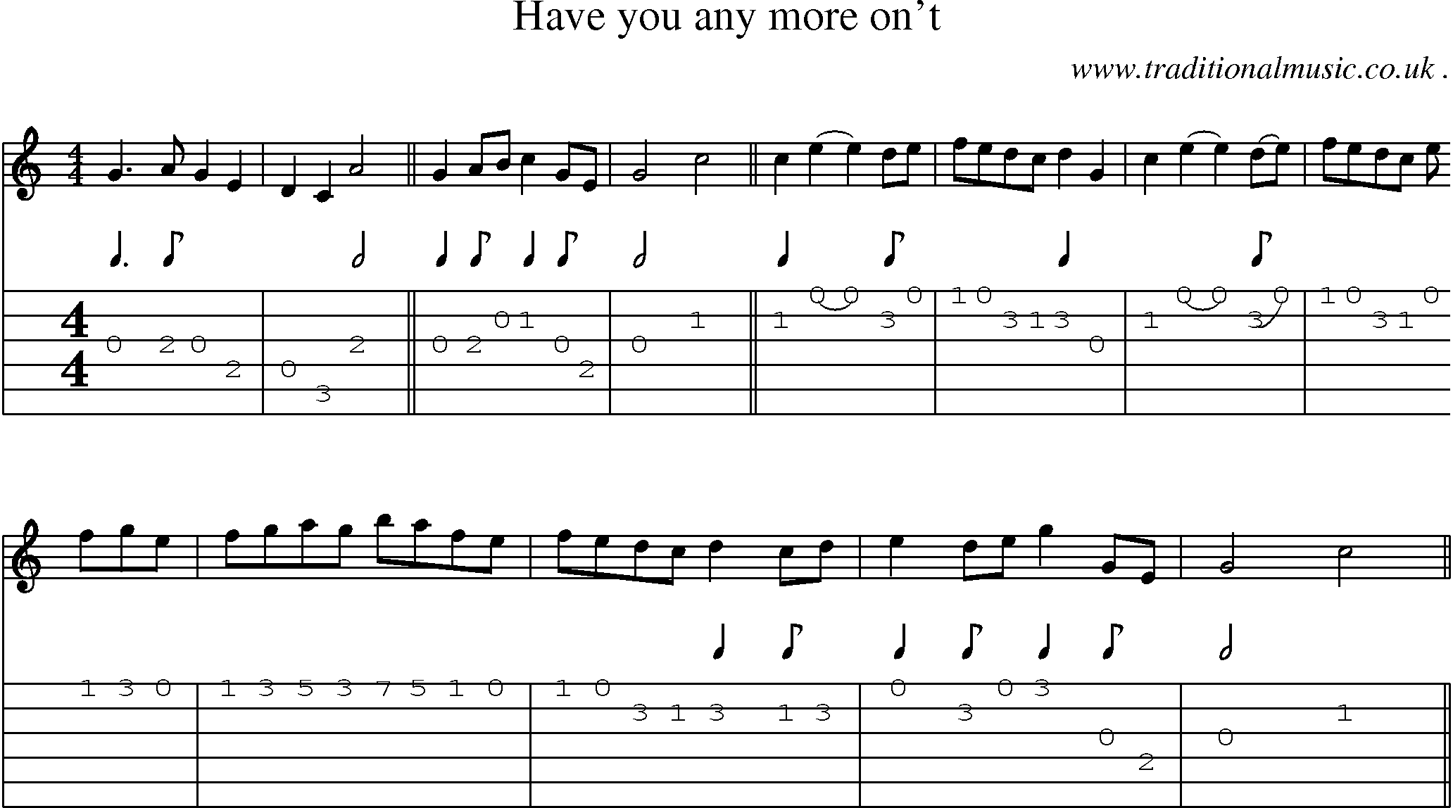 Sheet-Music and Guitar Tabs for Have You Any More Ont