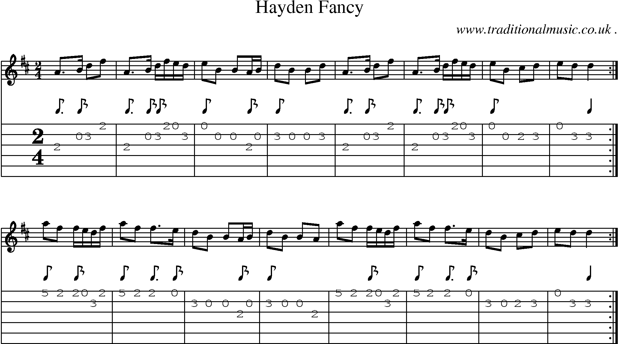Sheet-Music and Guitar Tabs for Hayden Fancy