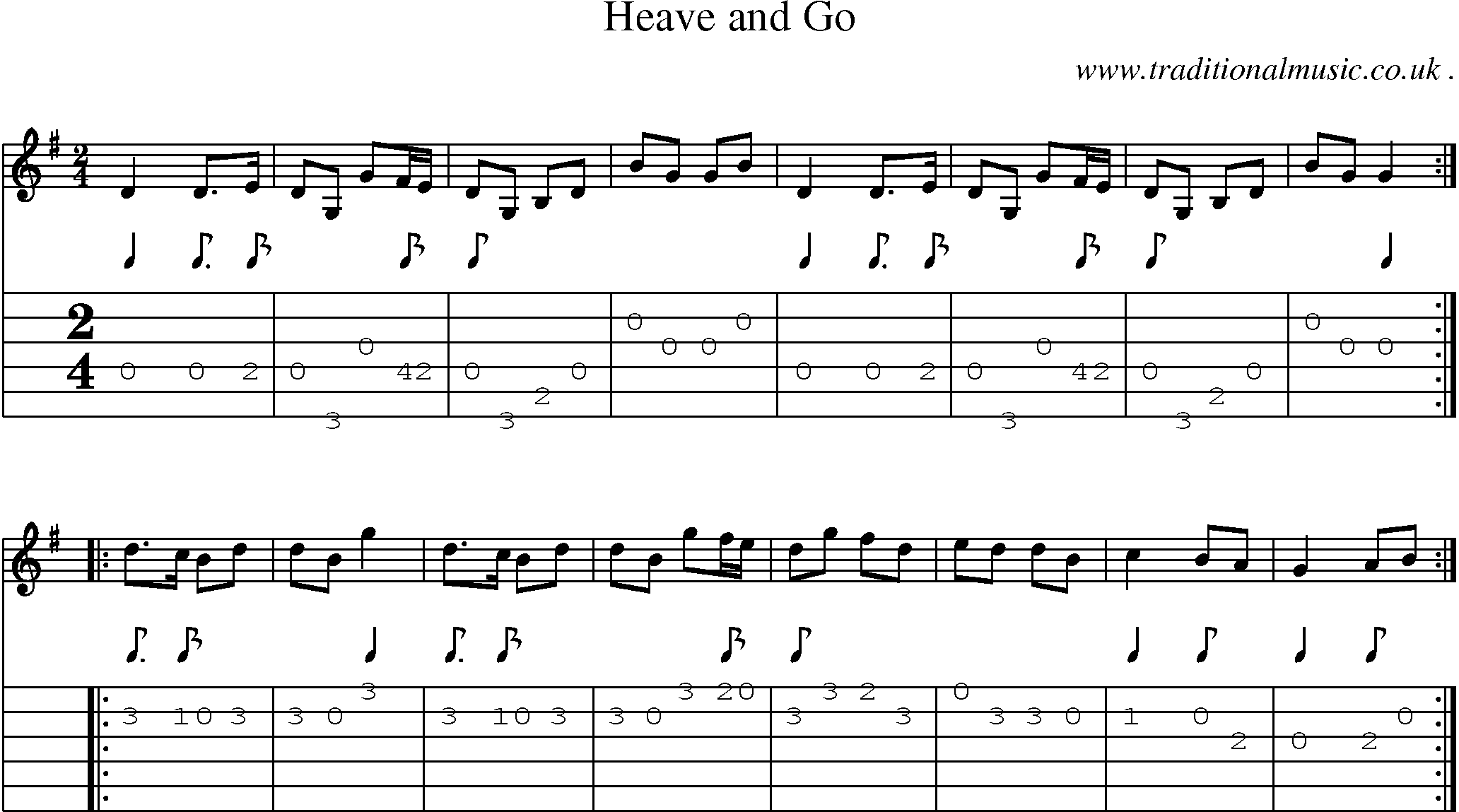 Sheet-Music and Guitar Tabs for Heave And Go