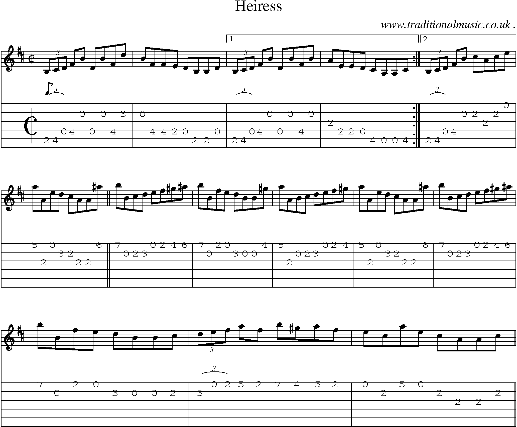 Sheet-Music and Guitar Tabs for Heiress