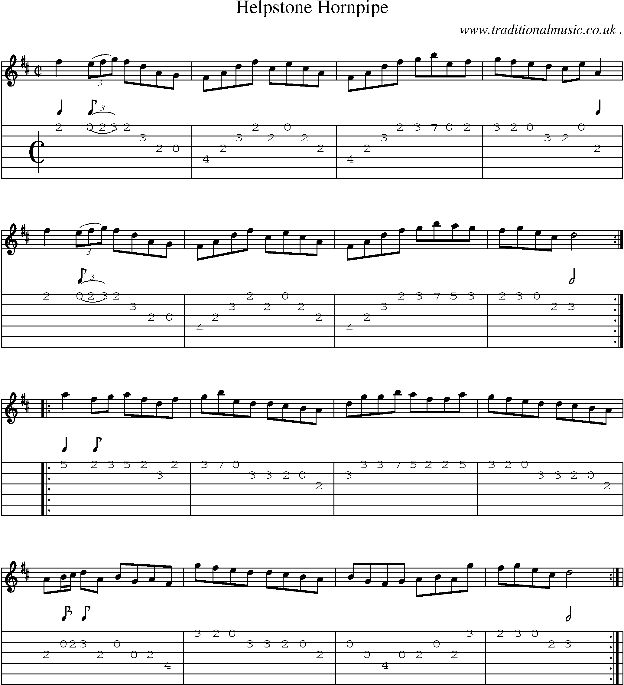 Sheet-Music and Guitar Tabs for Helpstone Hornpipe