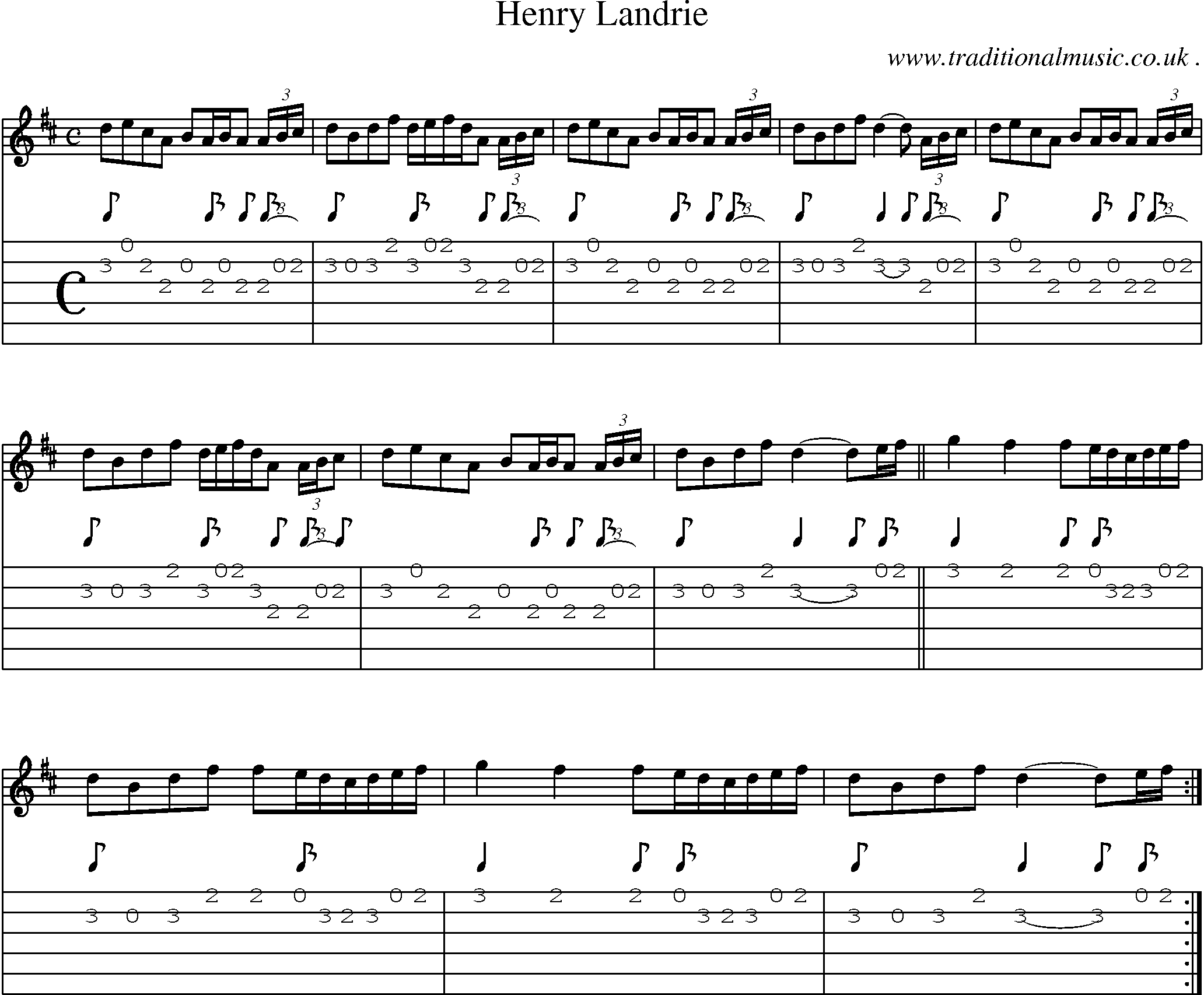 Sheet-Music and Guitar Tabs for Henry Landrie