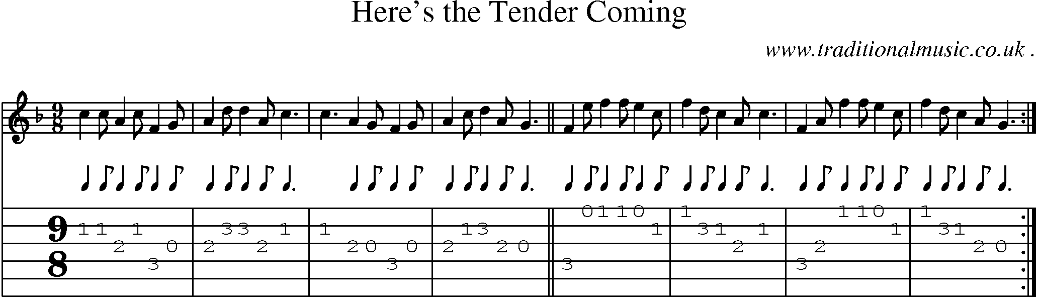 Sheet-Music and Guitar Tabs for Heres The Tender Coming