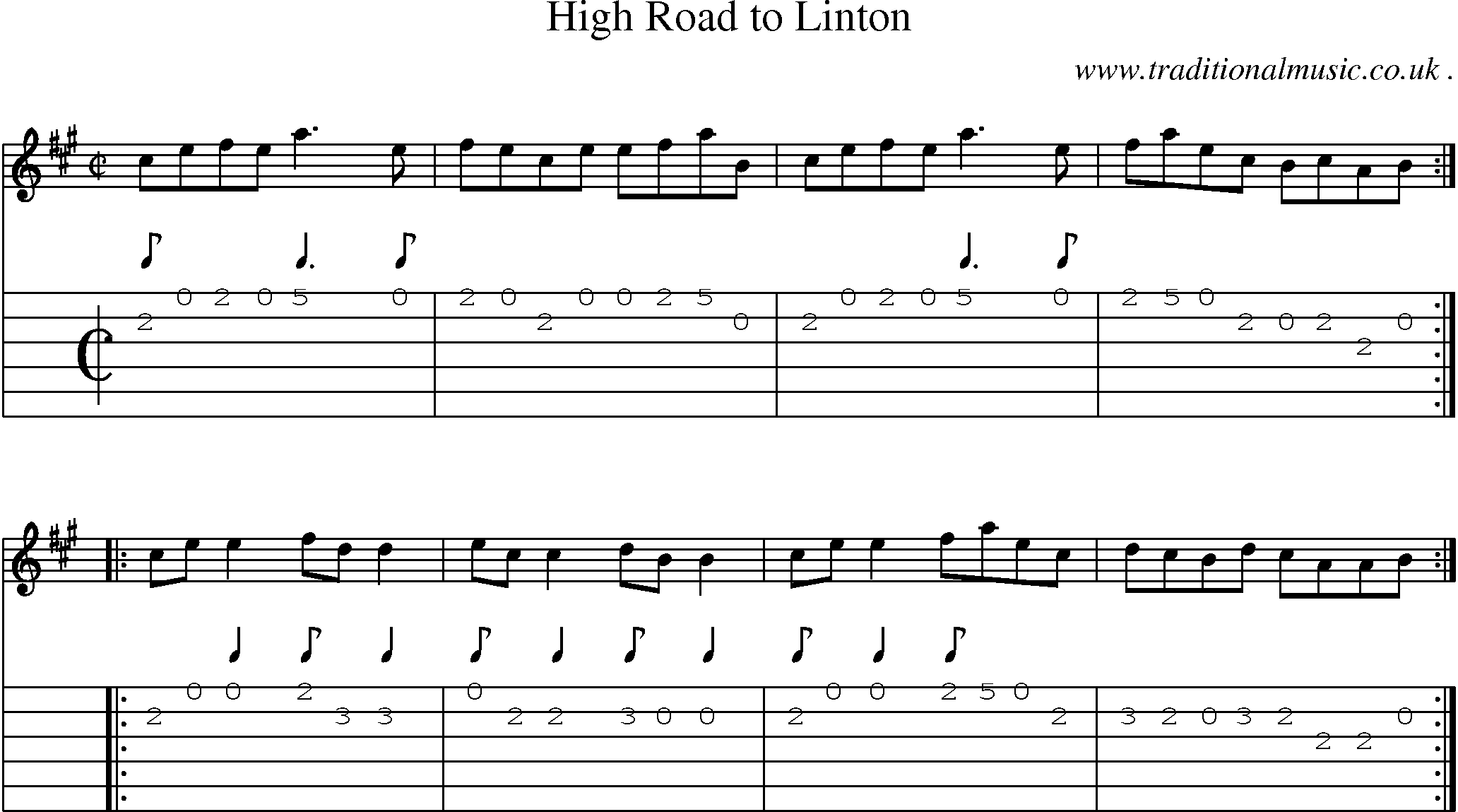 Sheet-Music and Guitar Tabs for High Road To Linton