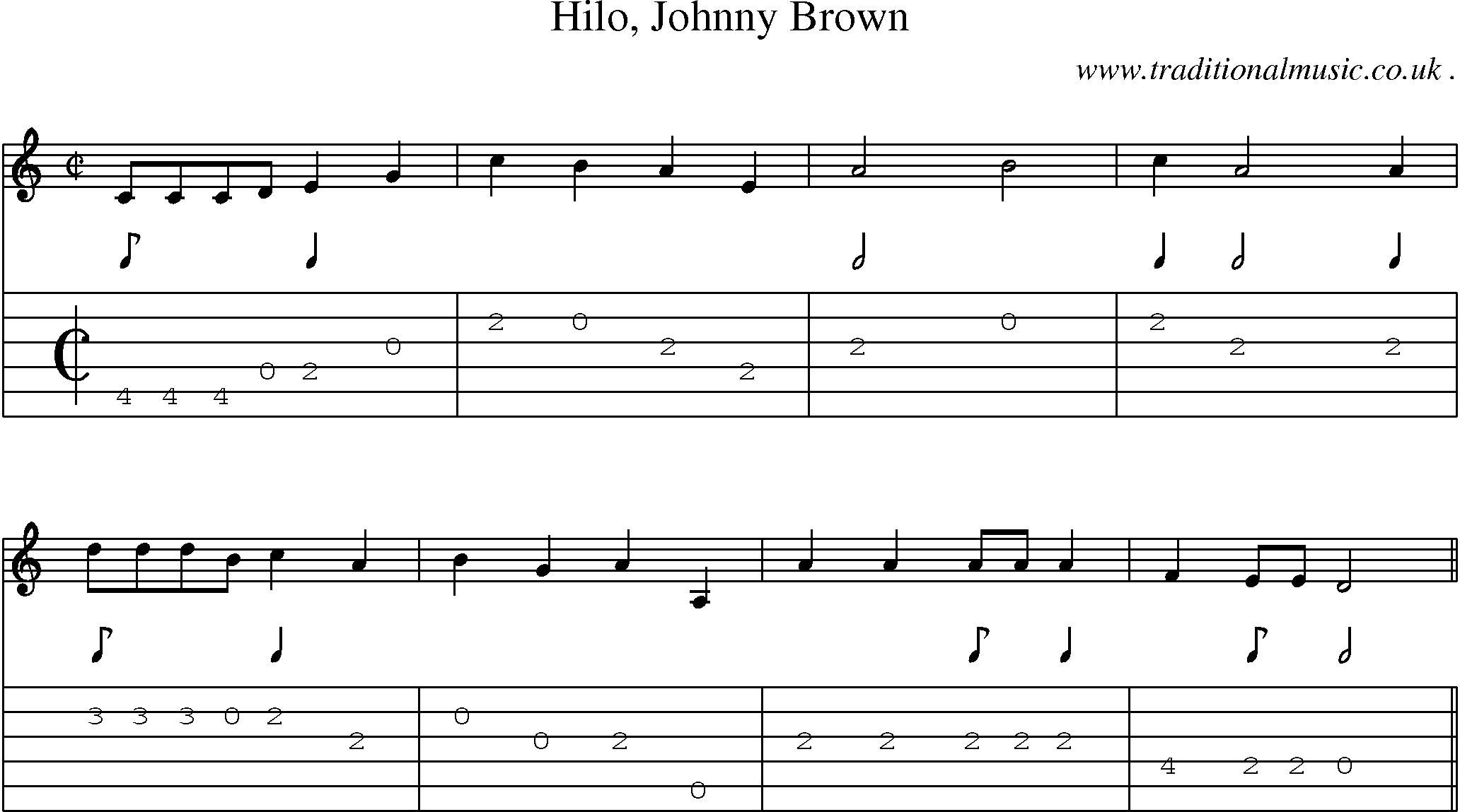 Sheet-Music and Guitar Tabs for Hilo Johnny Brown