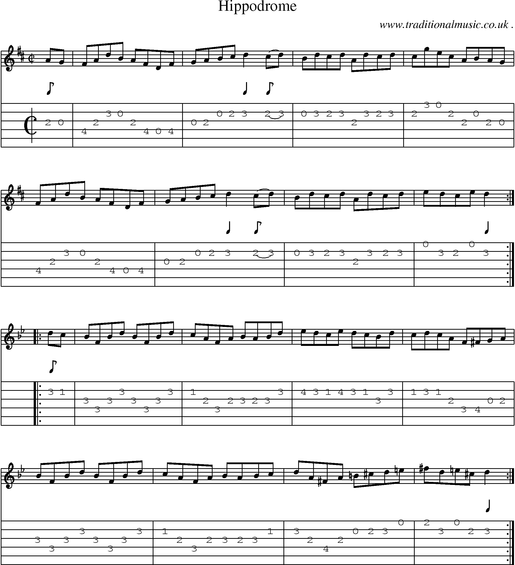 Sheet-Music and Guitar Tabs for Hippodrome