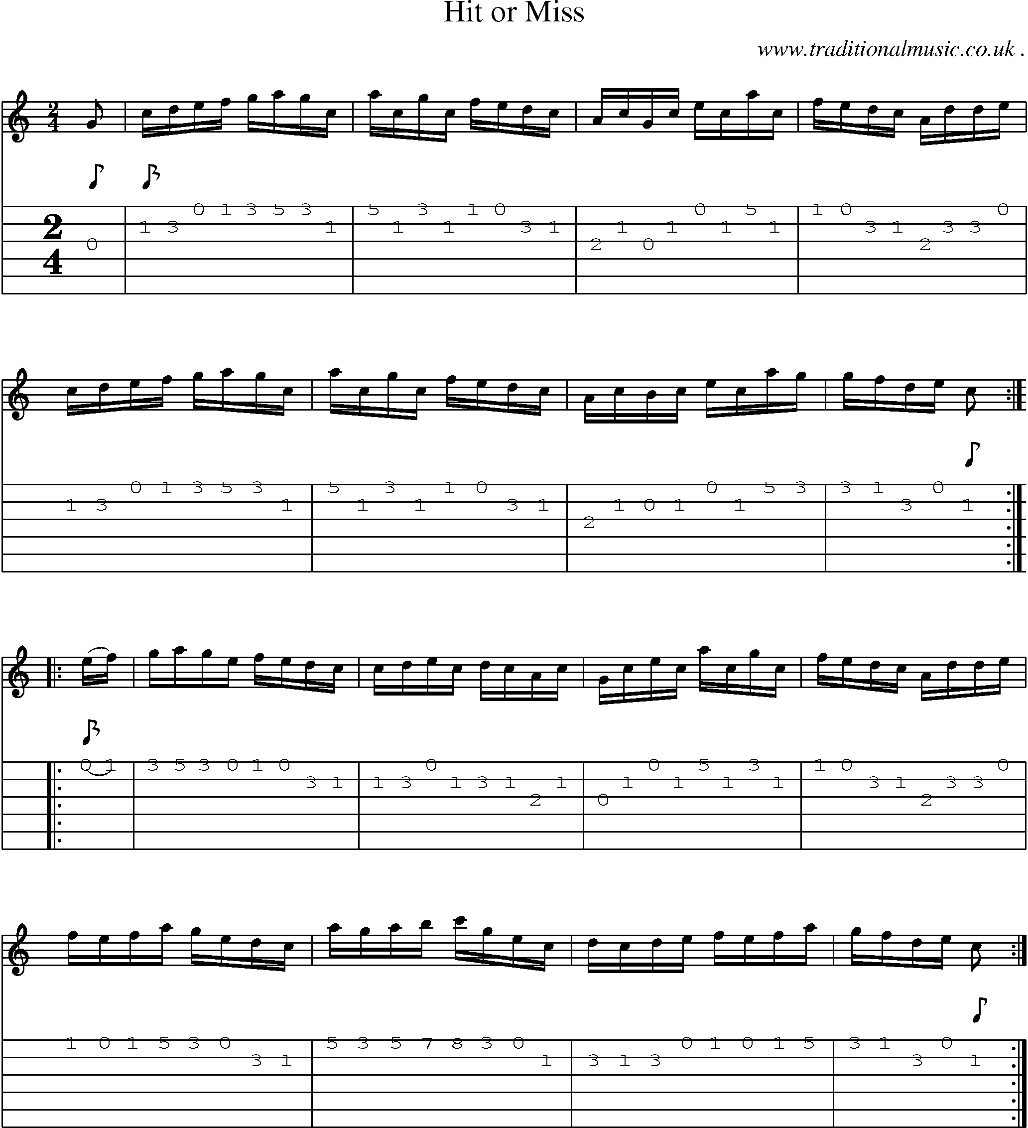 Sheet-Music and Guitar Tabs for Hit Or Miss