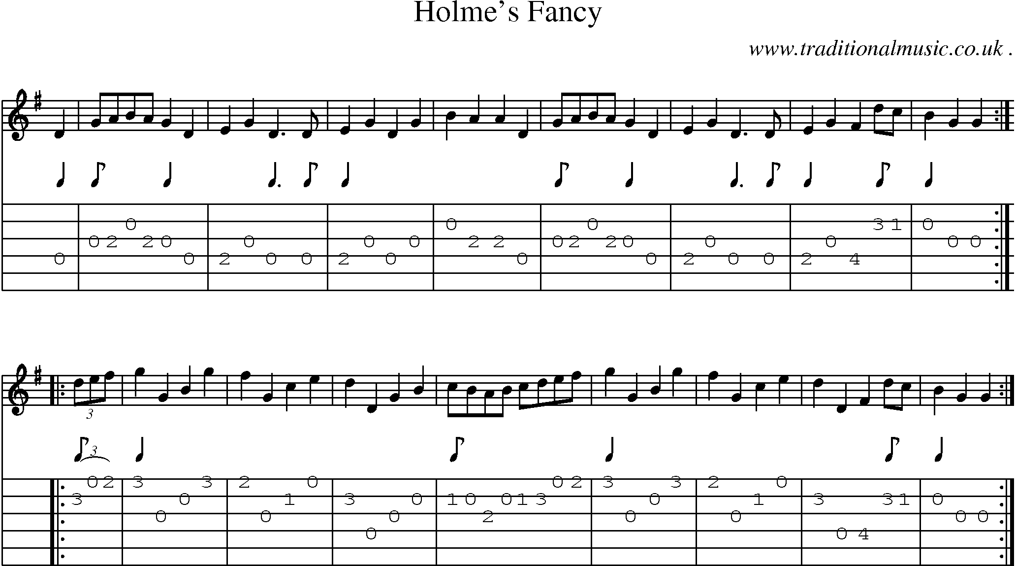 Sheet-Music and Guitar Tabs for Holmes Fancy
