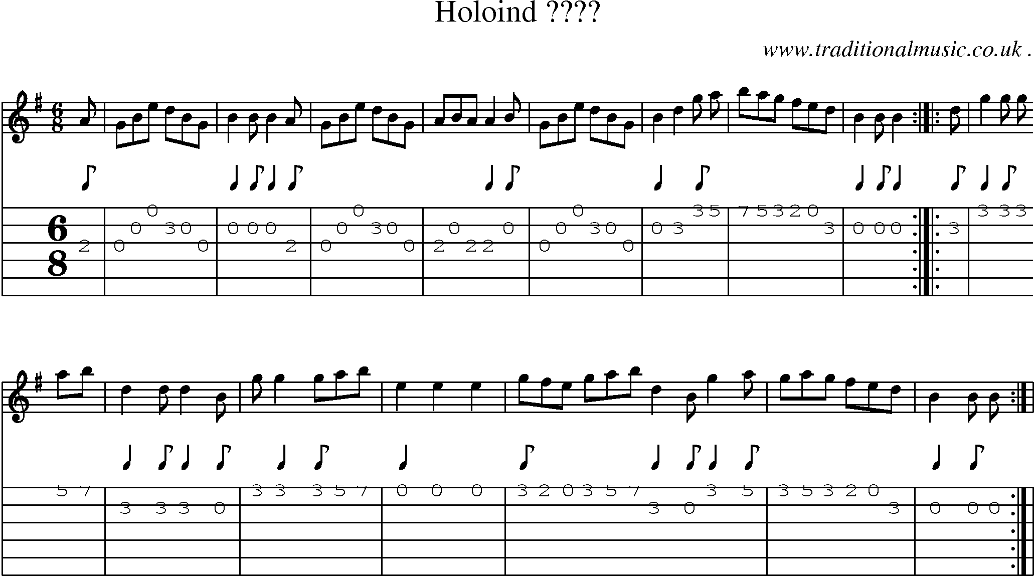 Sheet-Music and Guitar Tabs for Holoind