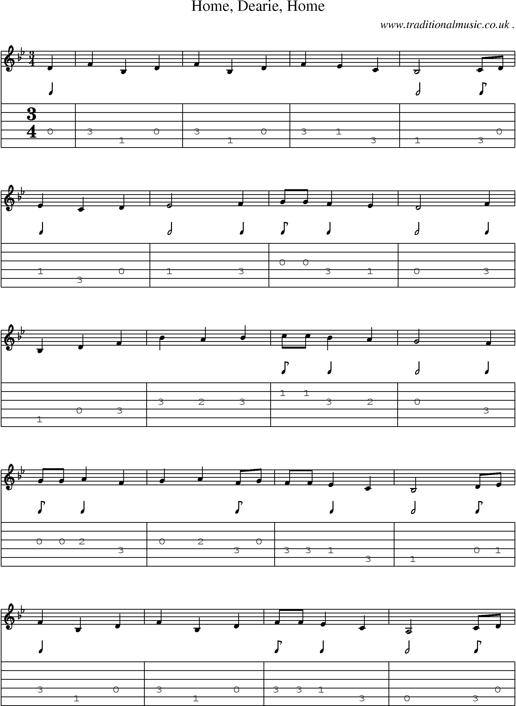 Sheet-Music and Guitar Tabs for Home Dearie Home