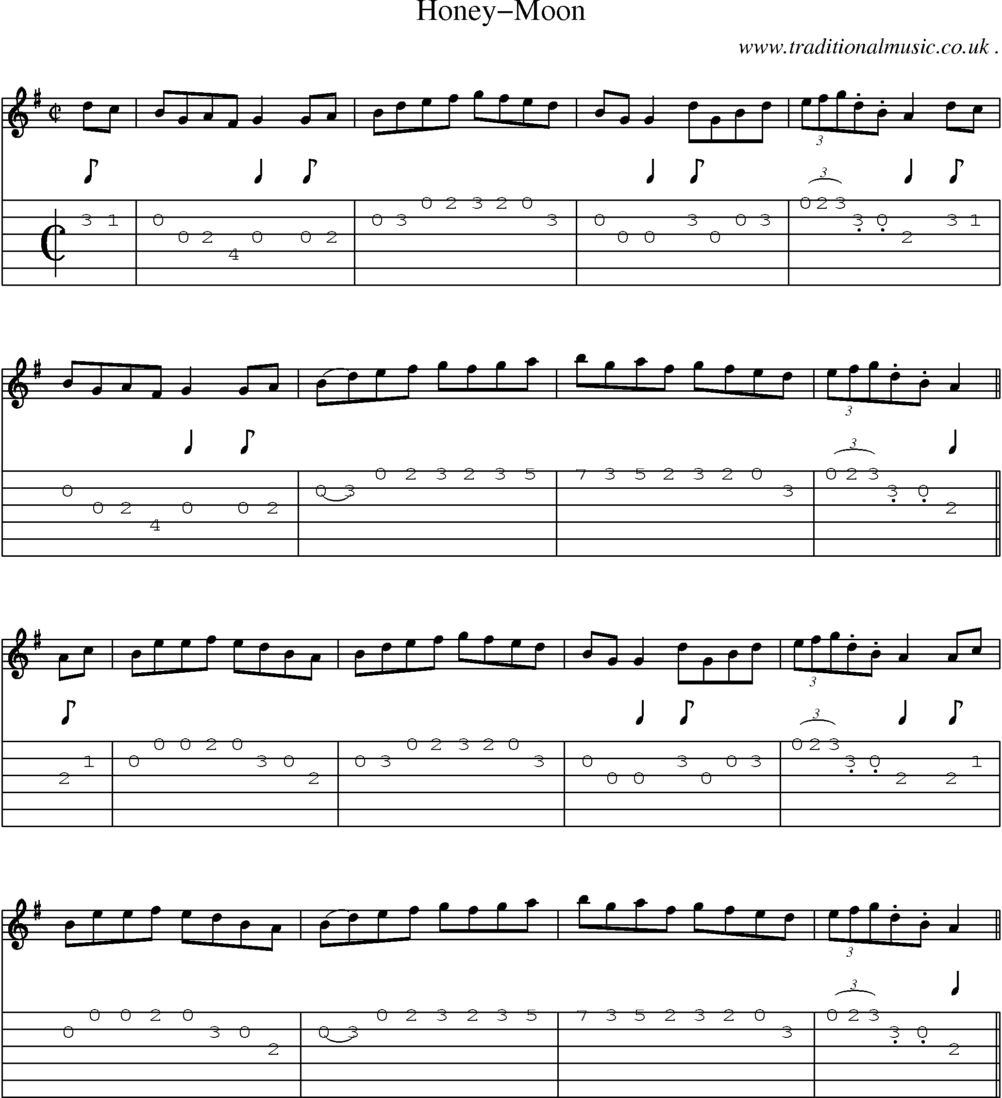 Sheet-Music and Guitar Tabs for Honey-moon