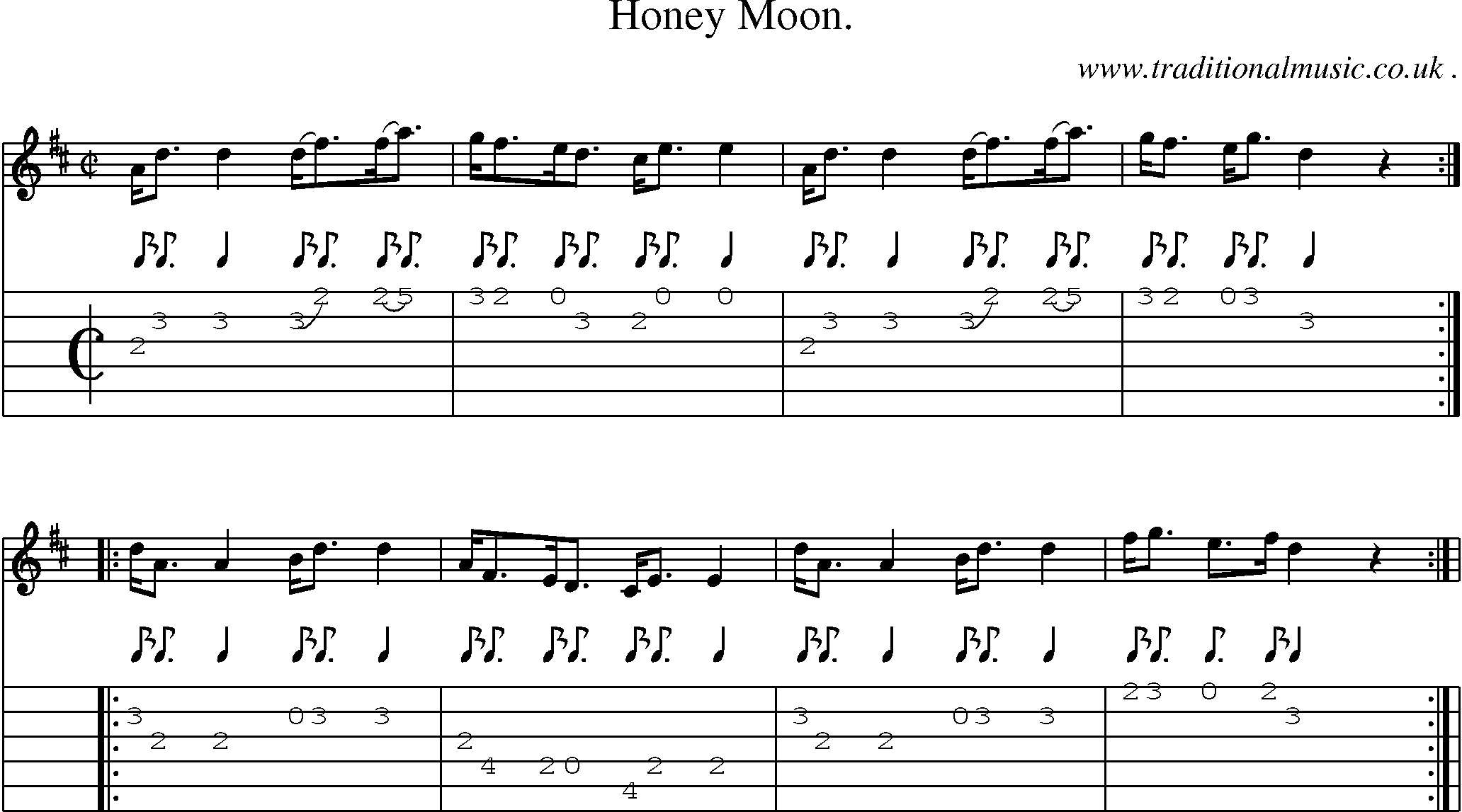 Sheet-Music and Guitar Tabs for Honey Moon