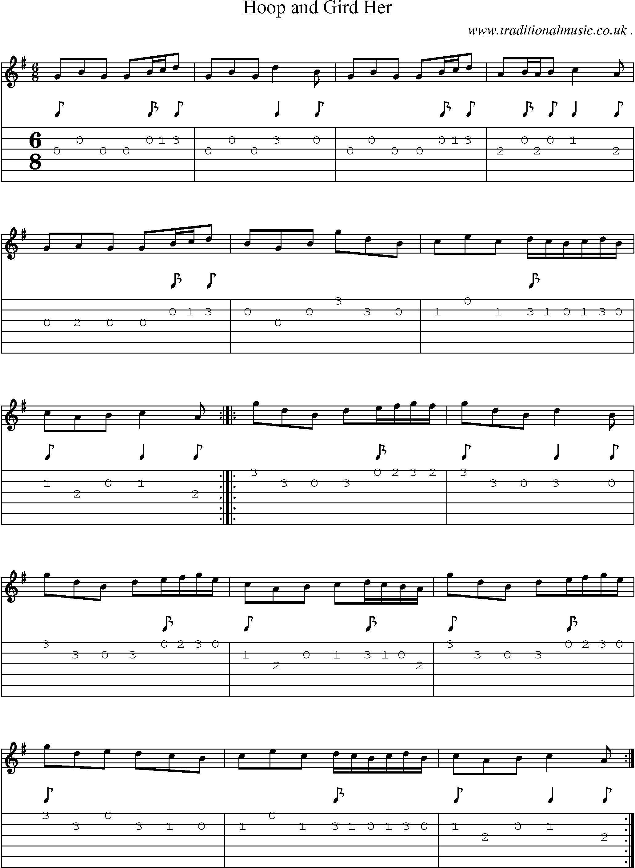 Sheet-Music and Guitar Tabs for Hoop And Gird Her
