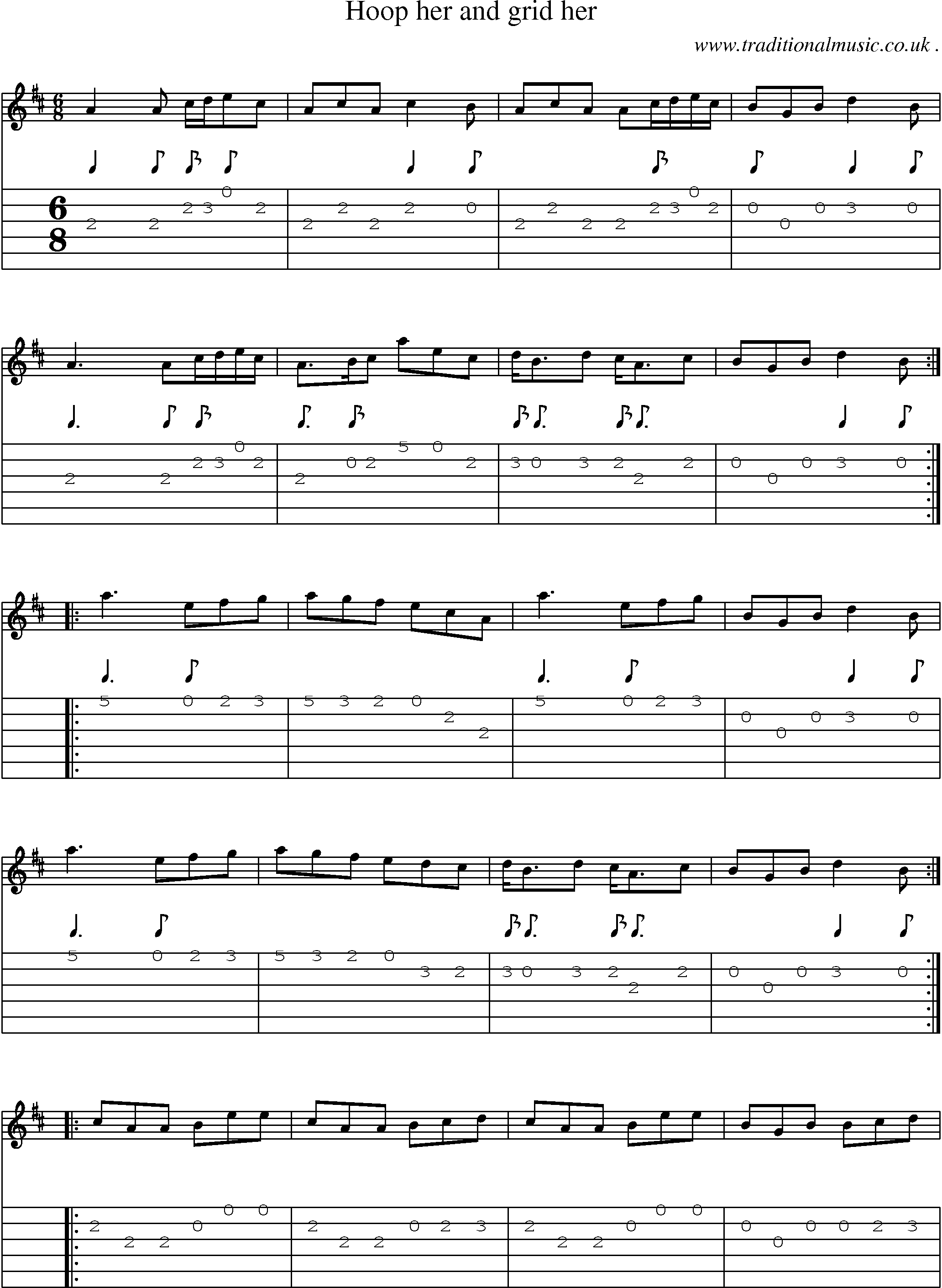 Sheet-Music and Guitar Tabs for Hoop Her And Grid Her