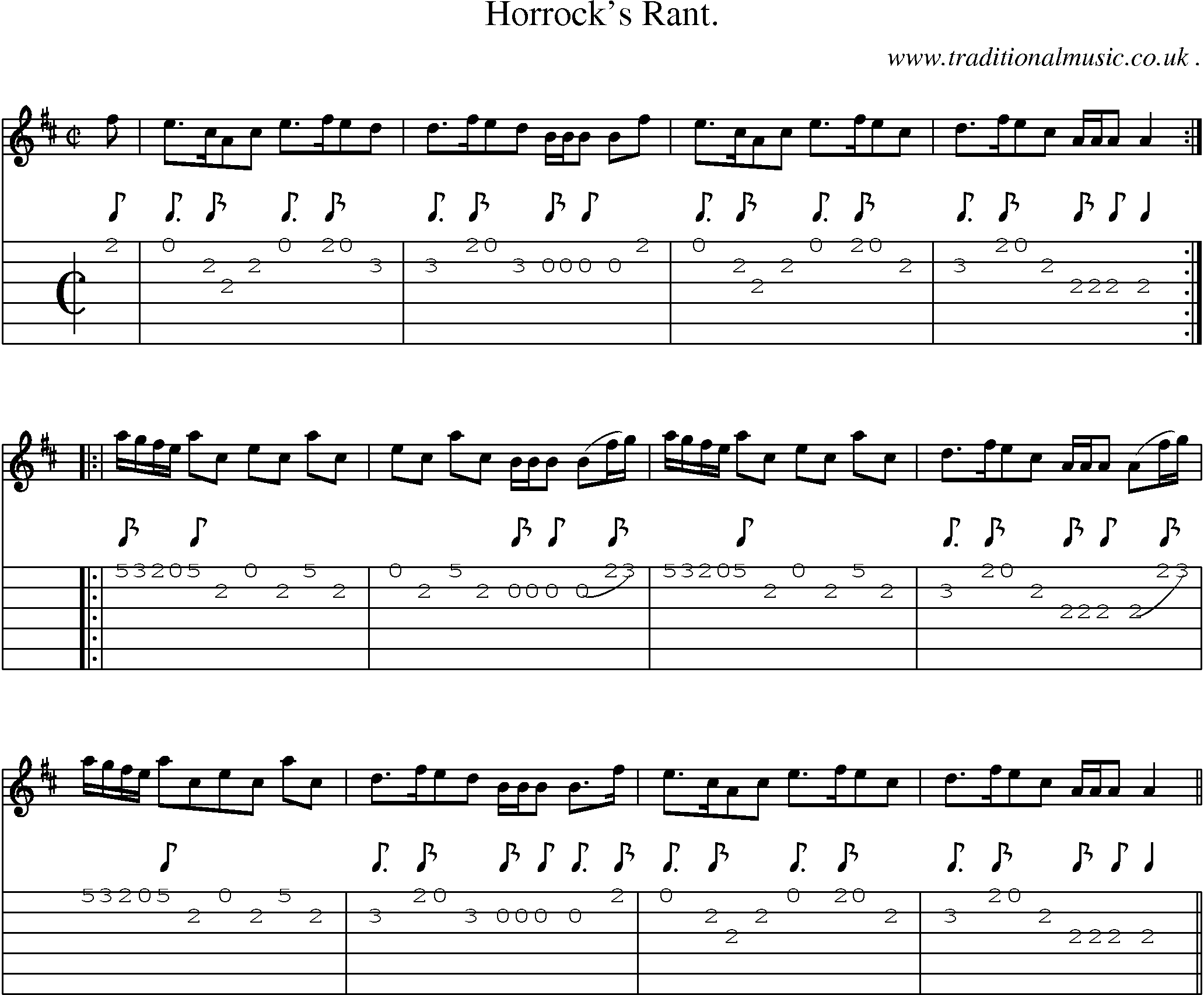 Sheet-Music and Guitar Tabs for Horrocks Rant