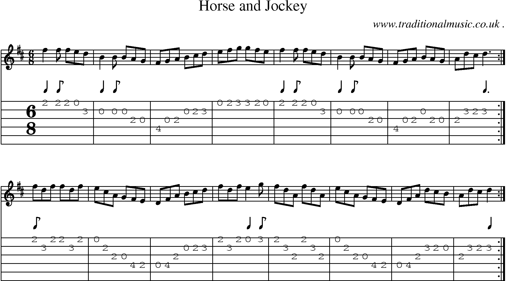 Sheet-Music and Guitar Tabs for Horse And Jockey