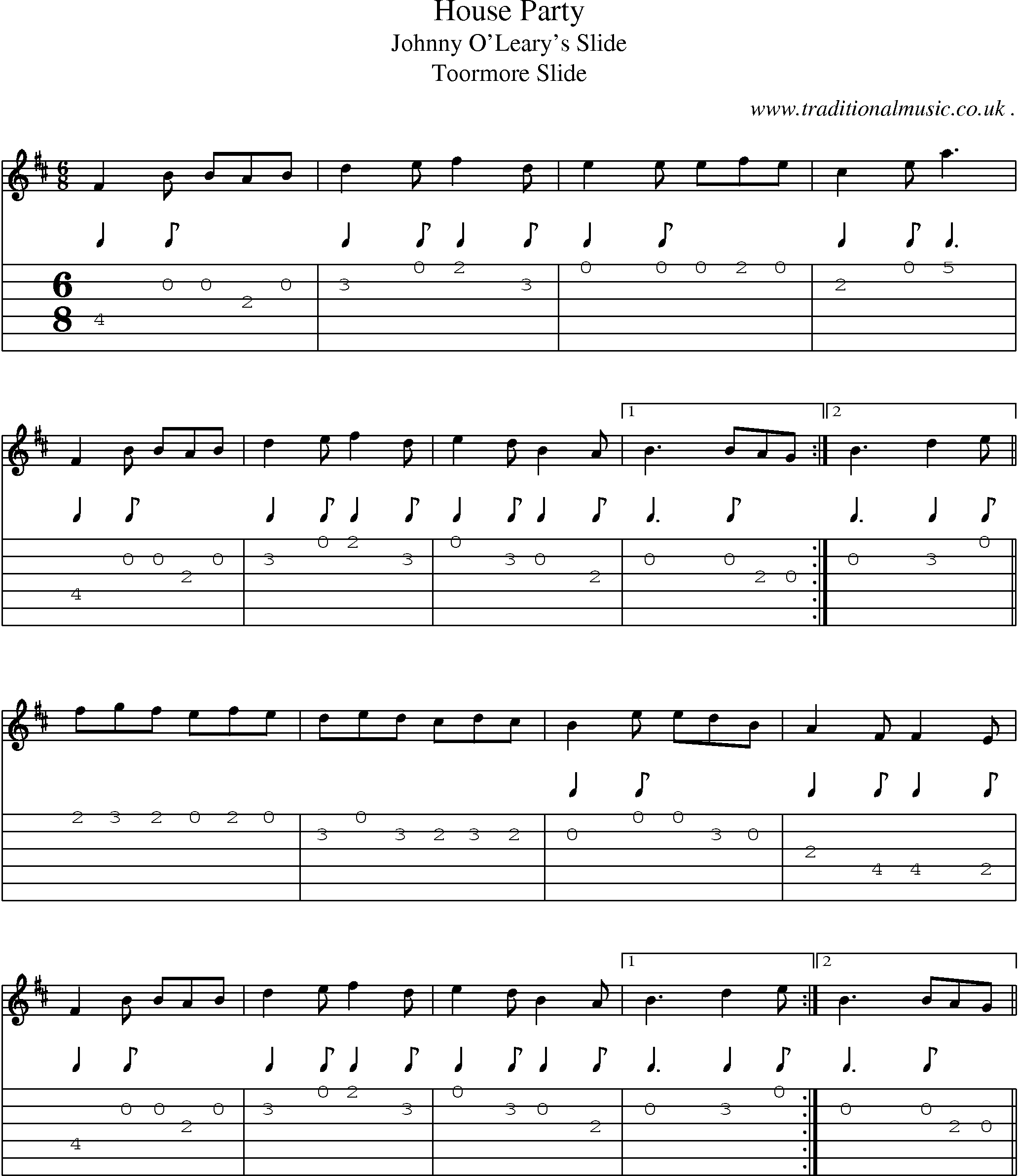 Sheet-Music and Guitar Tabs for House Party