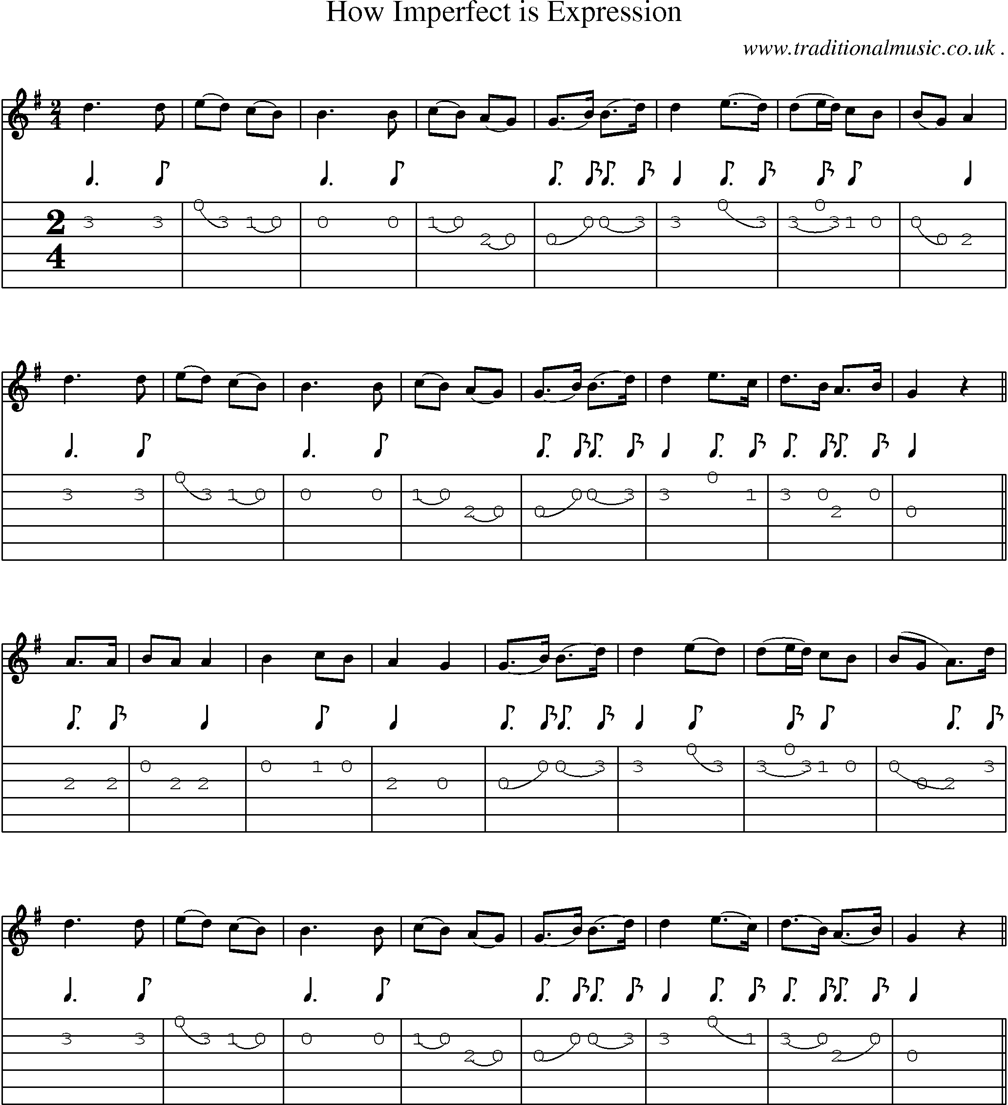 Sheet-Music and Guitar Tabs for How Imperfect Is Expression