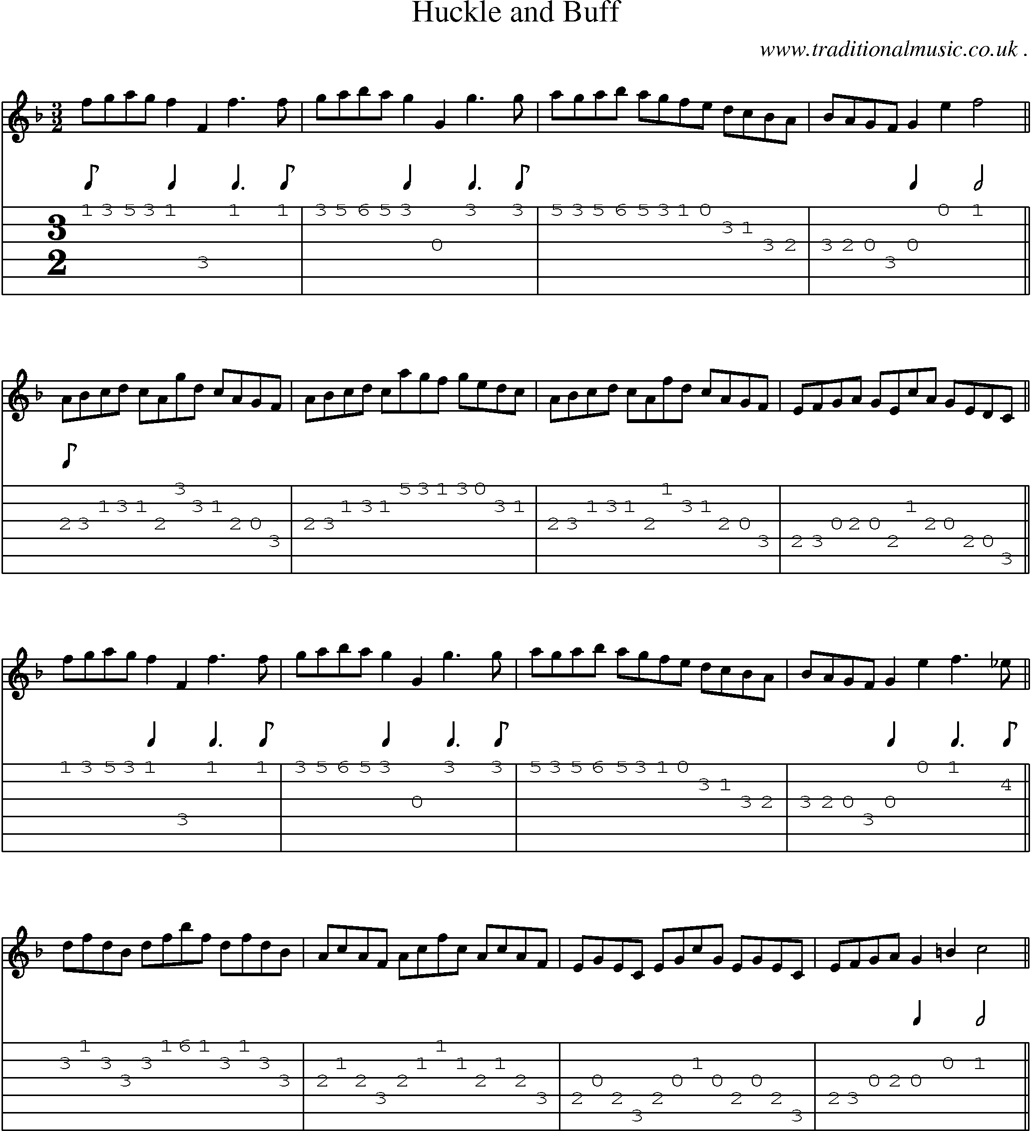 Sheet-Music and Guitar Tabs for Huckle And Buff