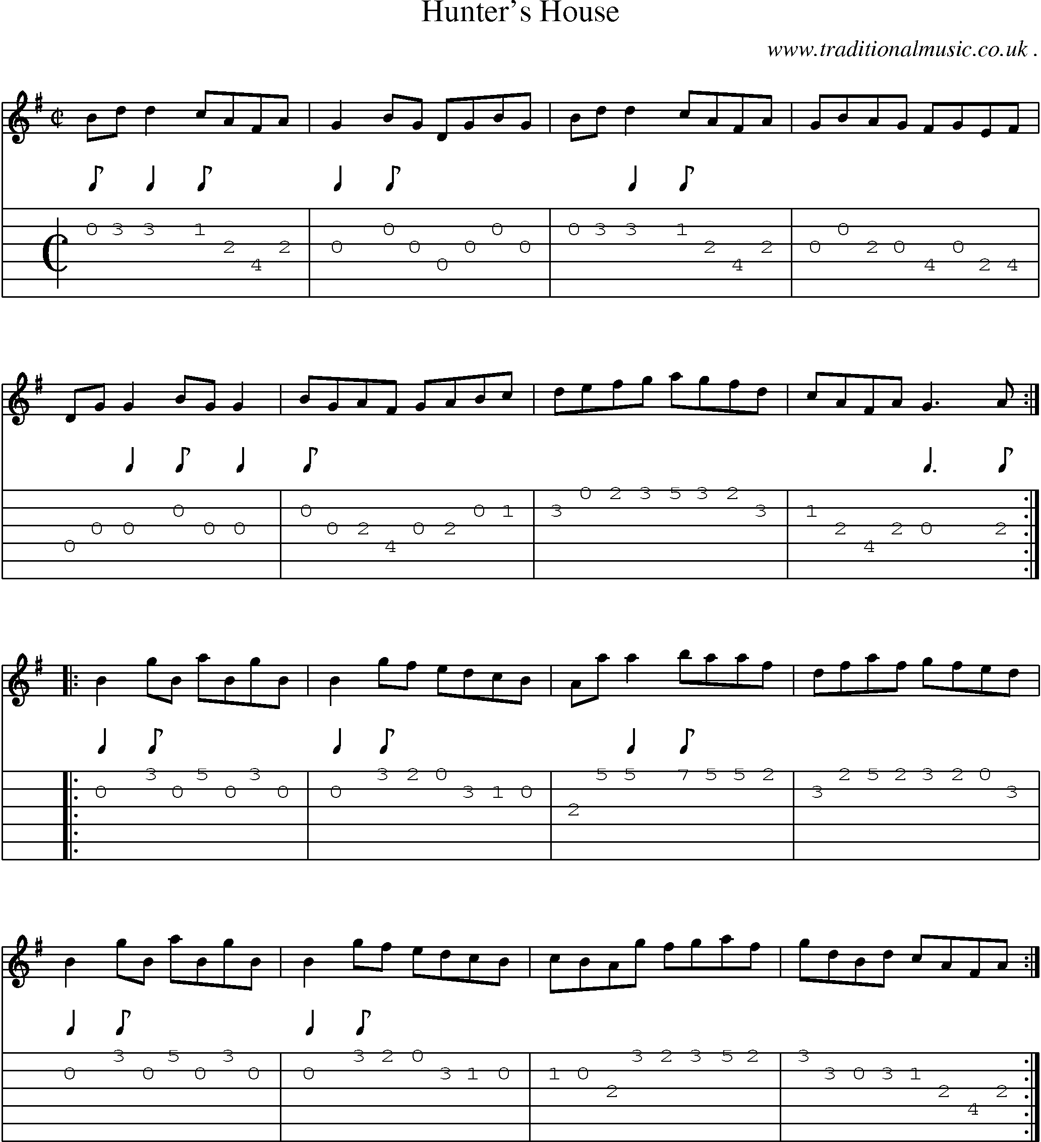 Sheet-Music and Guitar Tabs for Hunter House