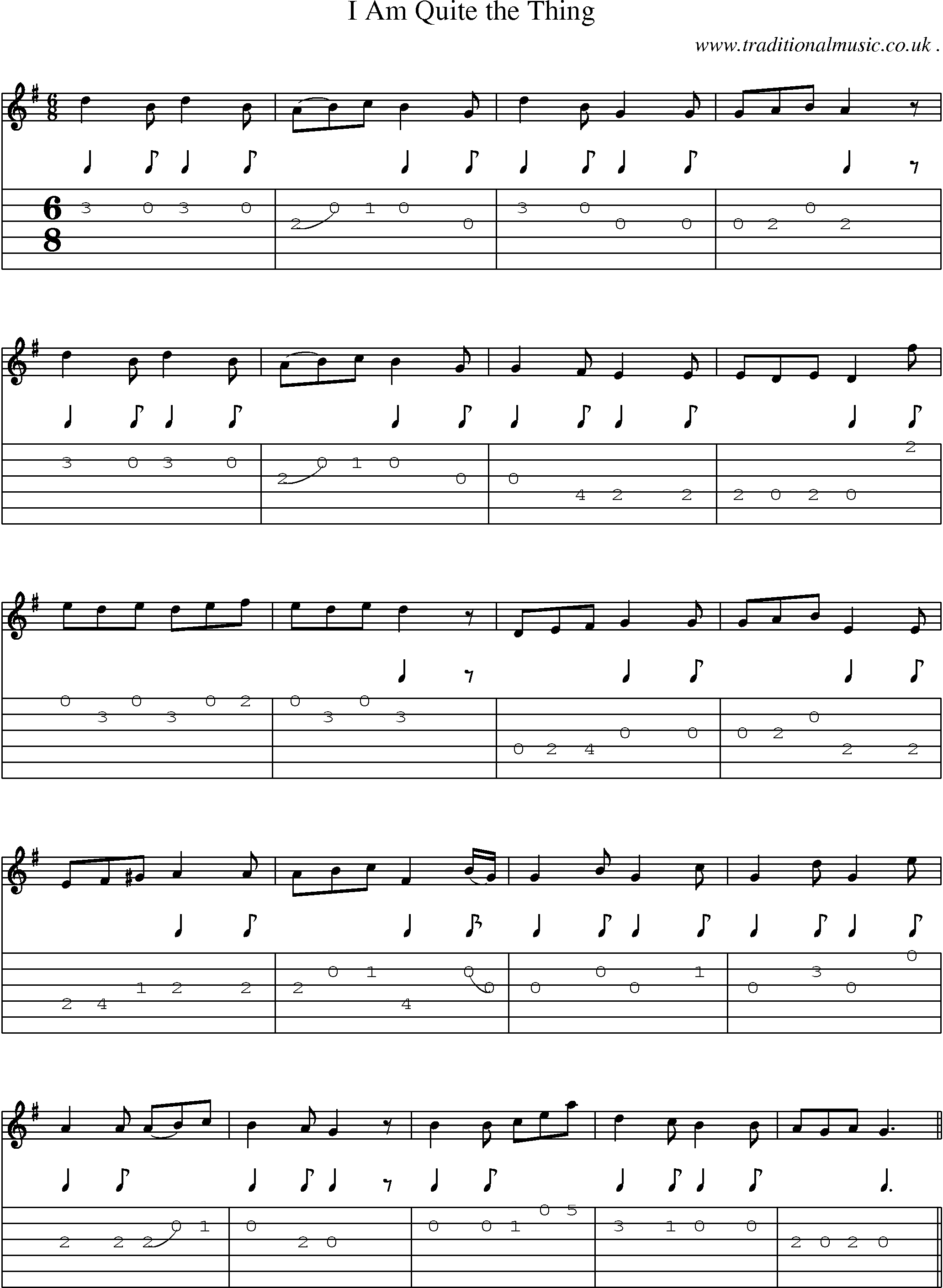 Sheet-Music and Guitar Tabs for I Am Quite The Thing