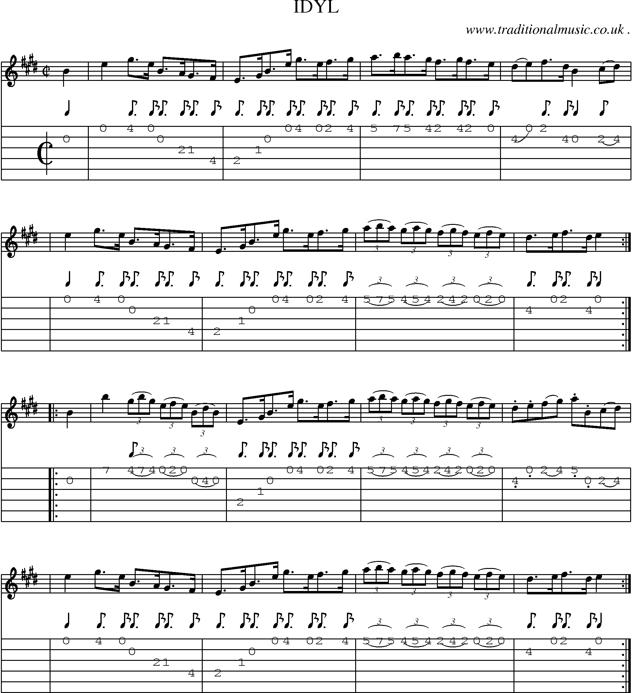 Sheet-Music and Guitar Tabs for Idyl