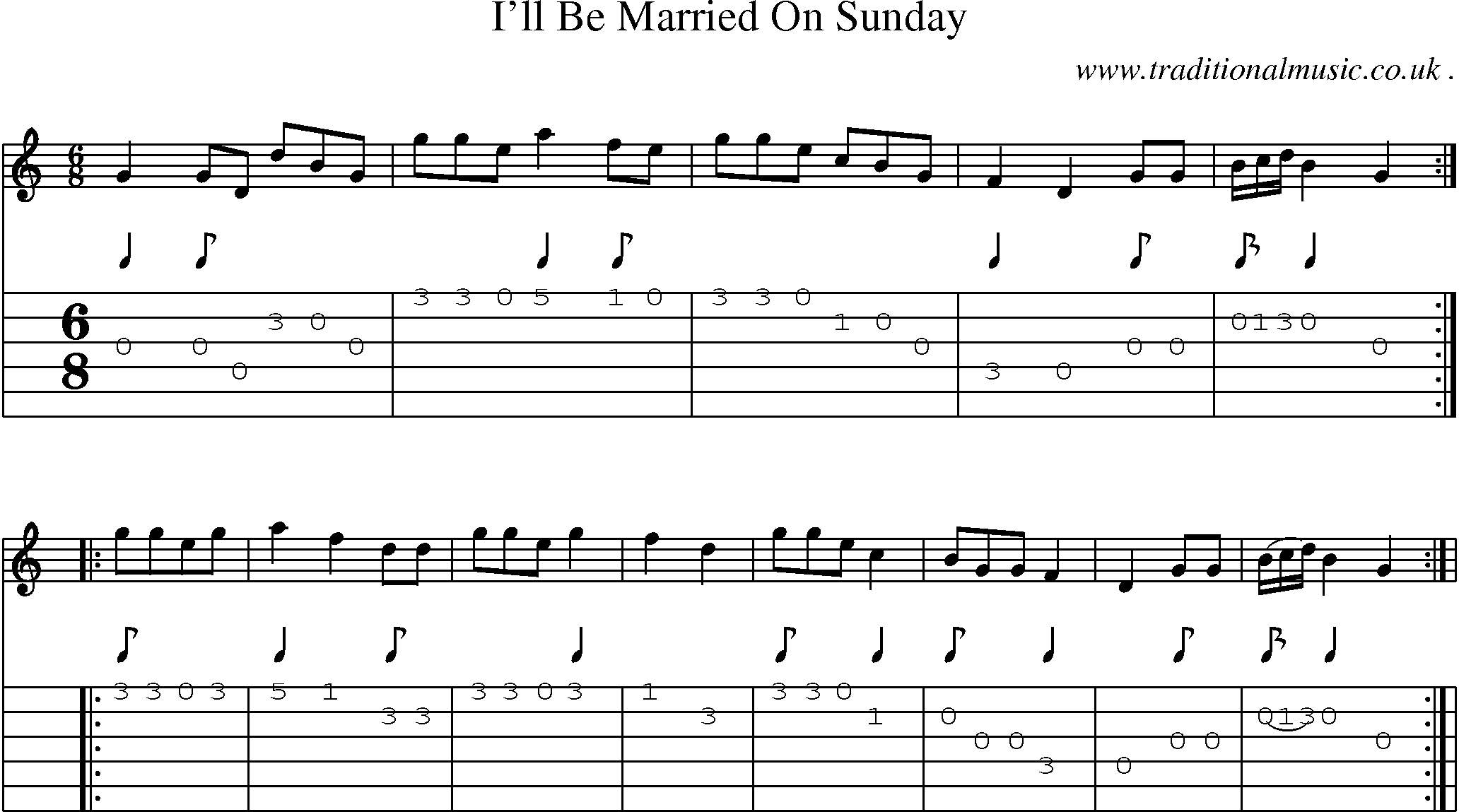 Sheet-Music and Guitar Tabs for Ill Be Married On Sunday