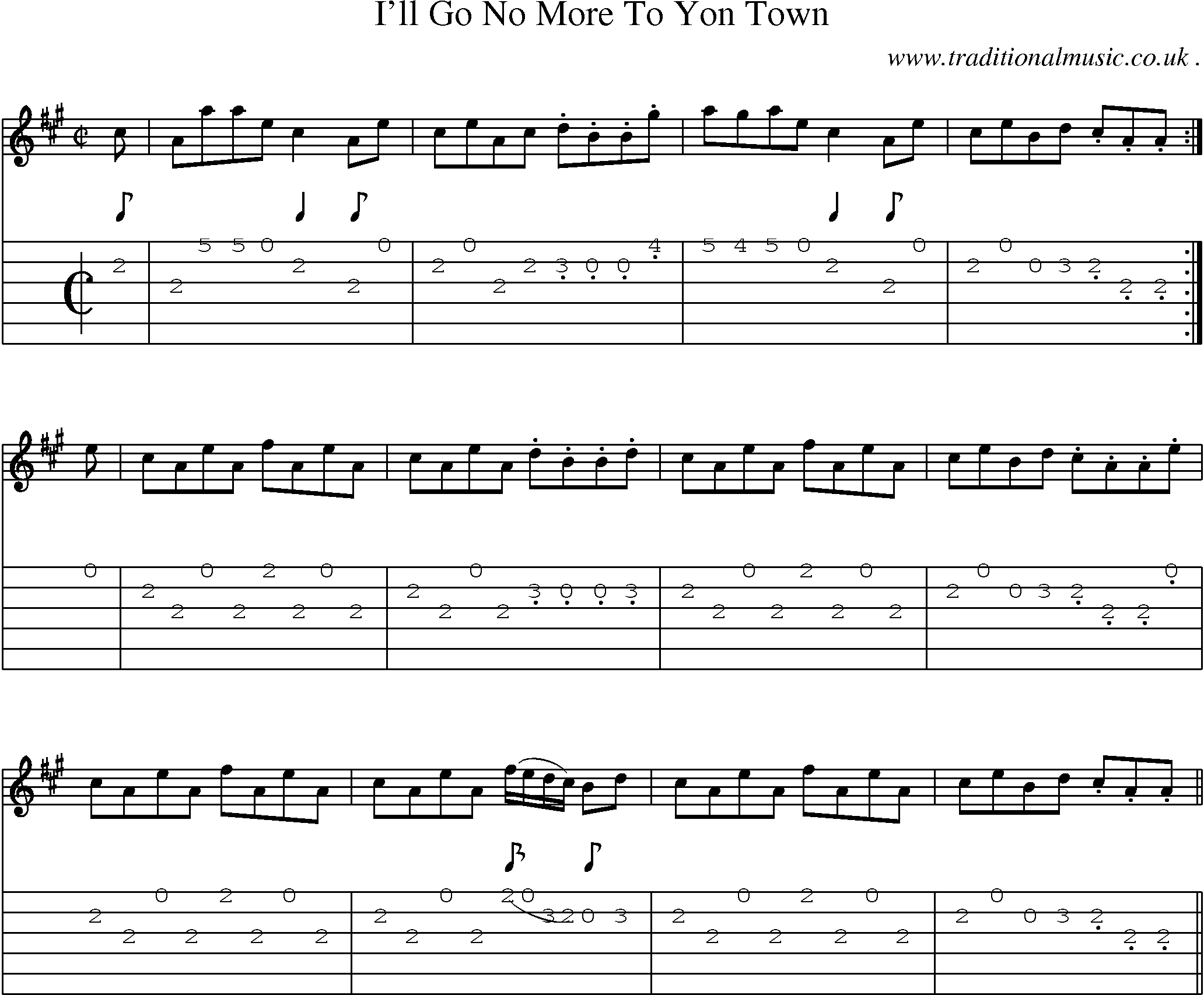 Sheet-Music and Guitar Tabs for Ill Go No More To Yon Town