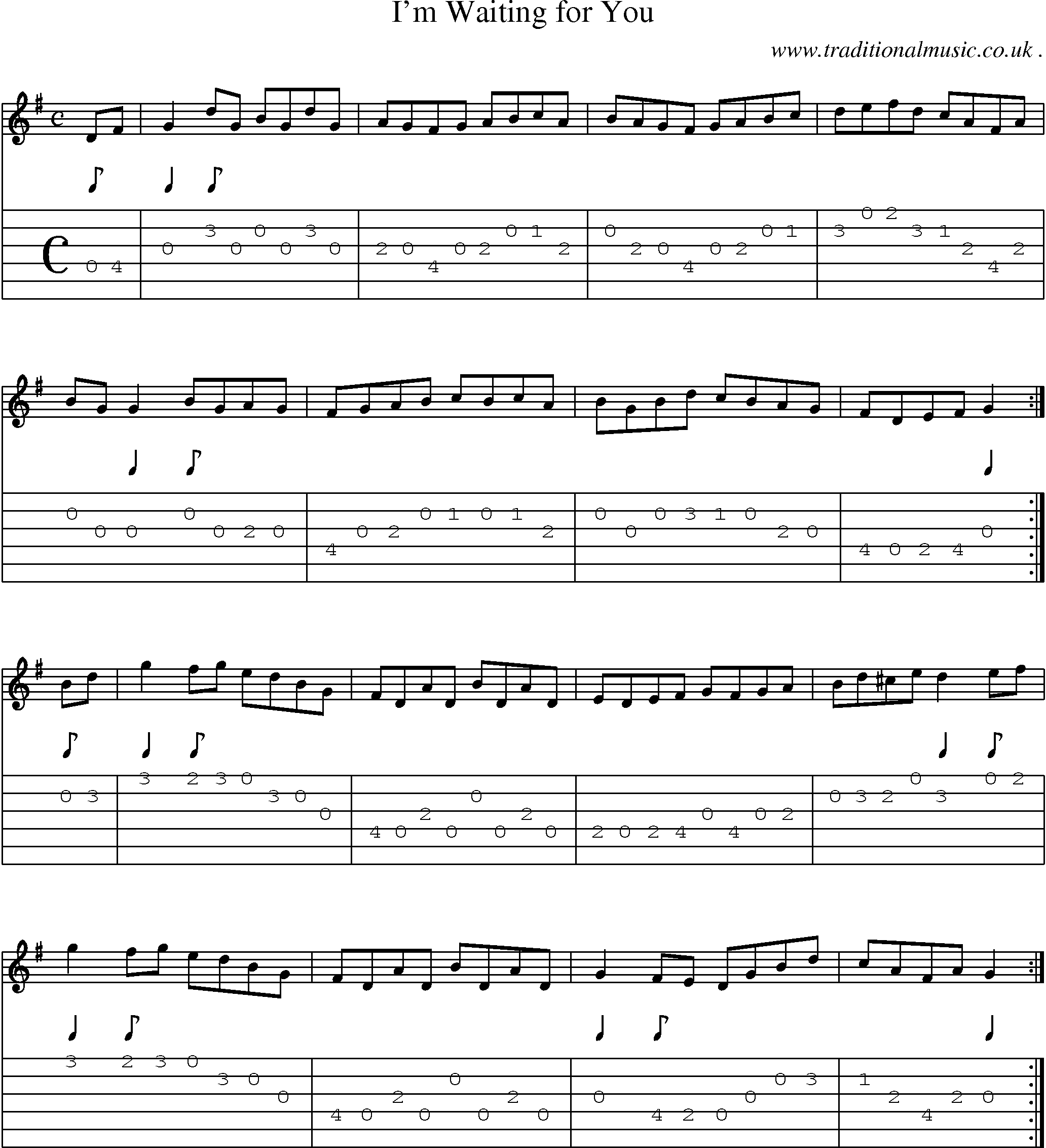Sheet-Music and Guitar Tabs for Im Waiting For You