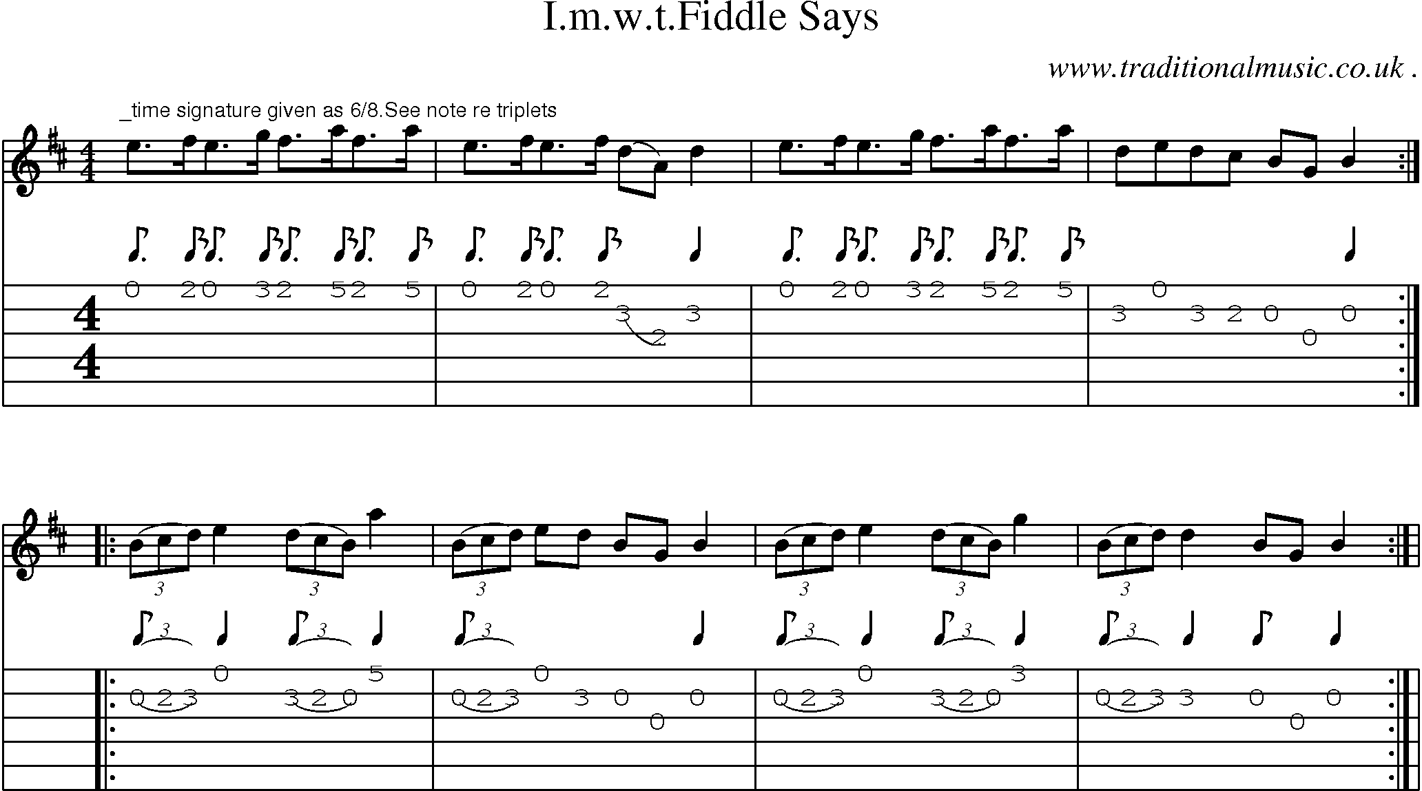 Sheet-Music and Guitar Tabs for Imwtfiddle Says