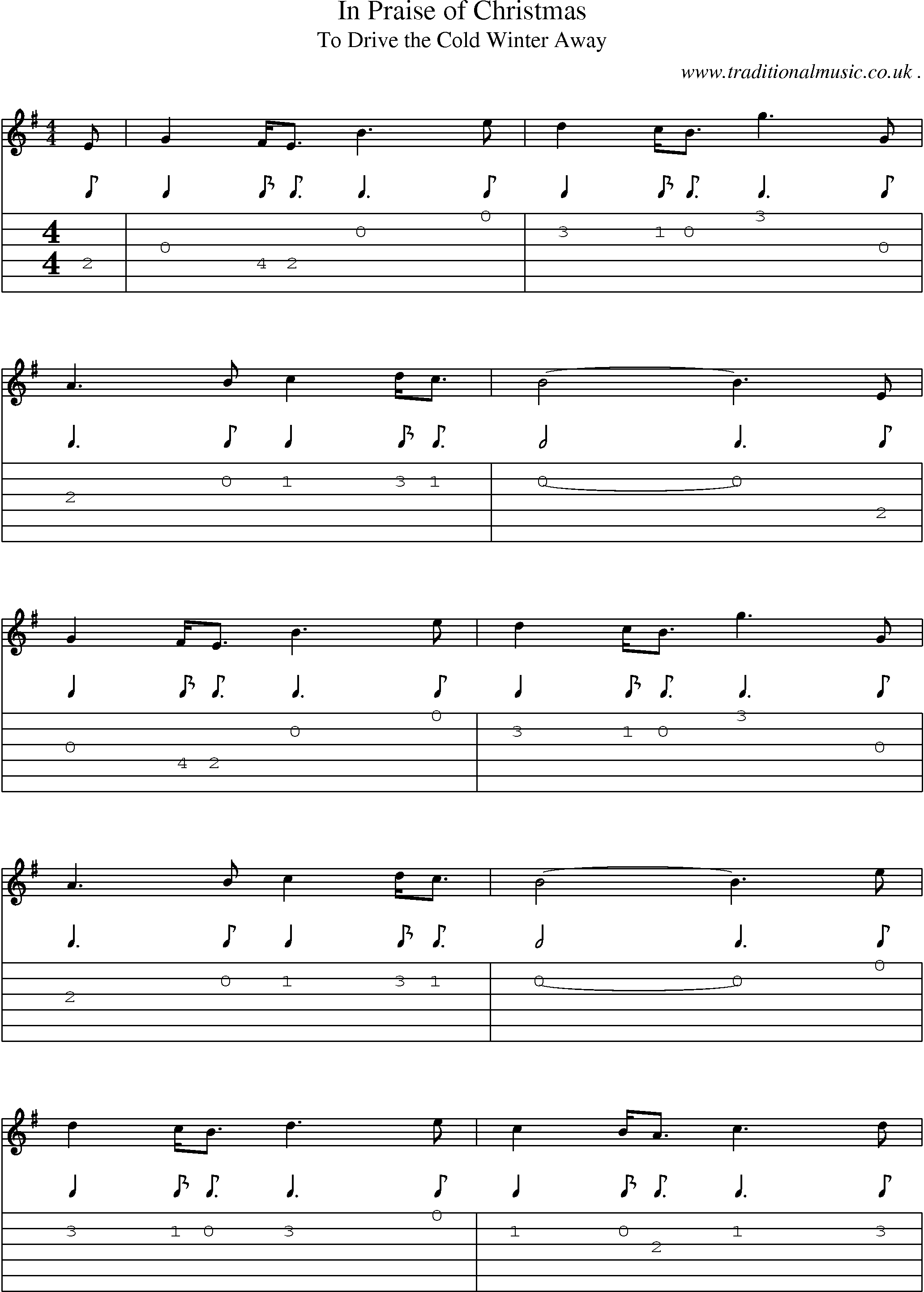 Sheet-Music and Guitar Tabs for In Praise Of Christmas