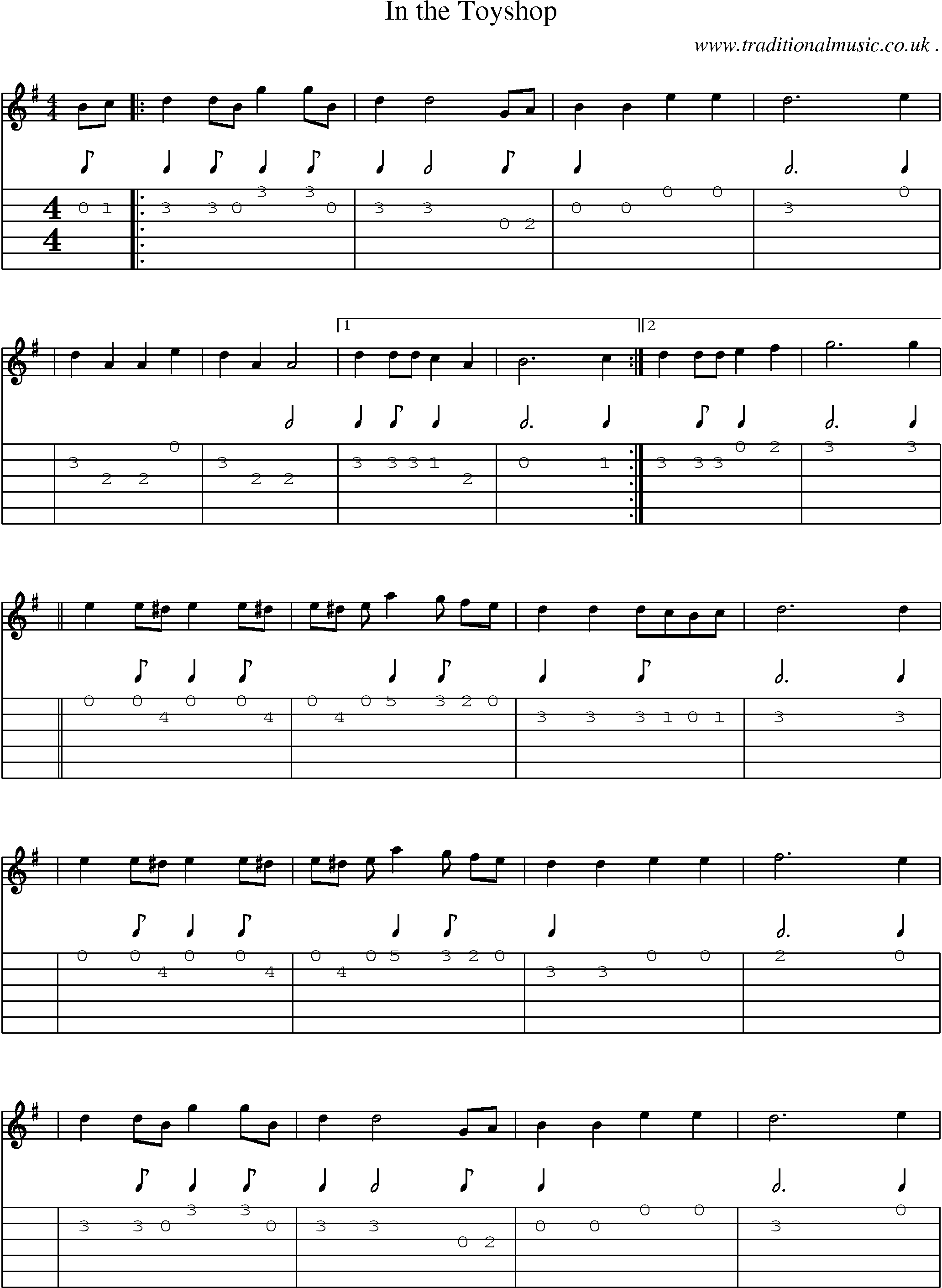 Sheet-Music and Guitar Tabs for In The Toyshop