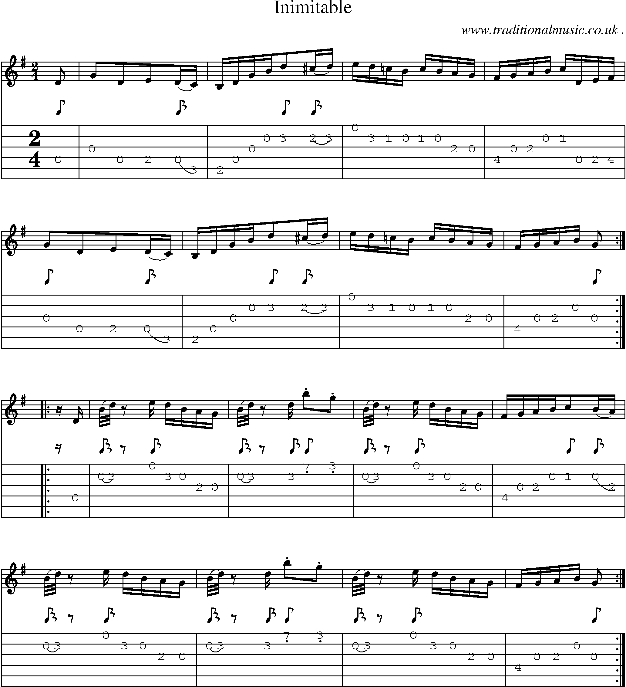 Sheet-Music and Guitar Tabs for Inimitable