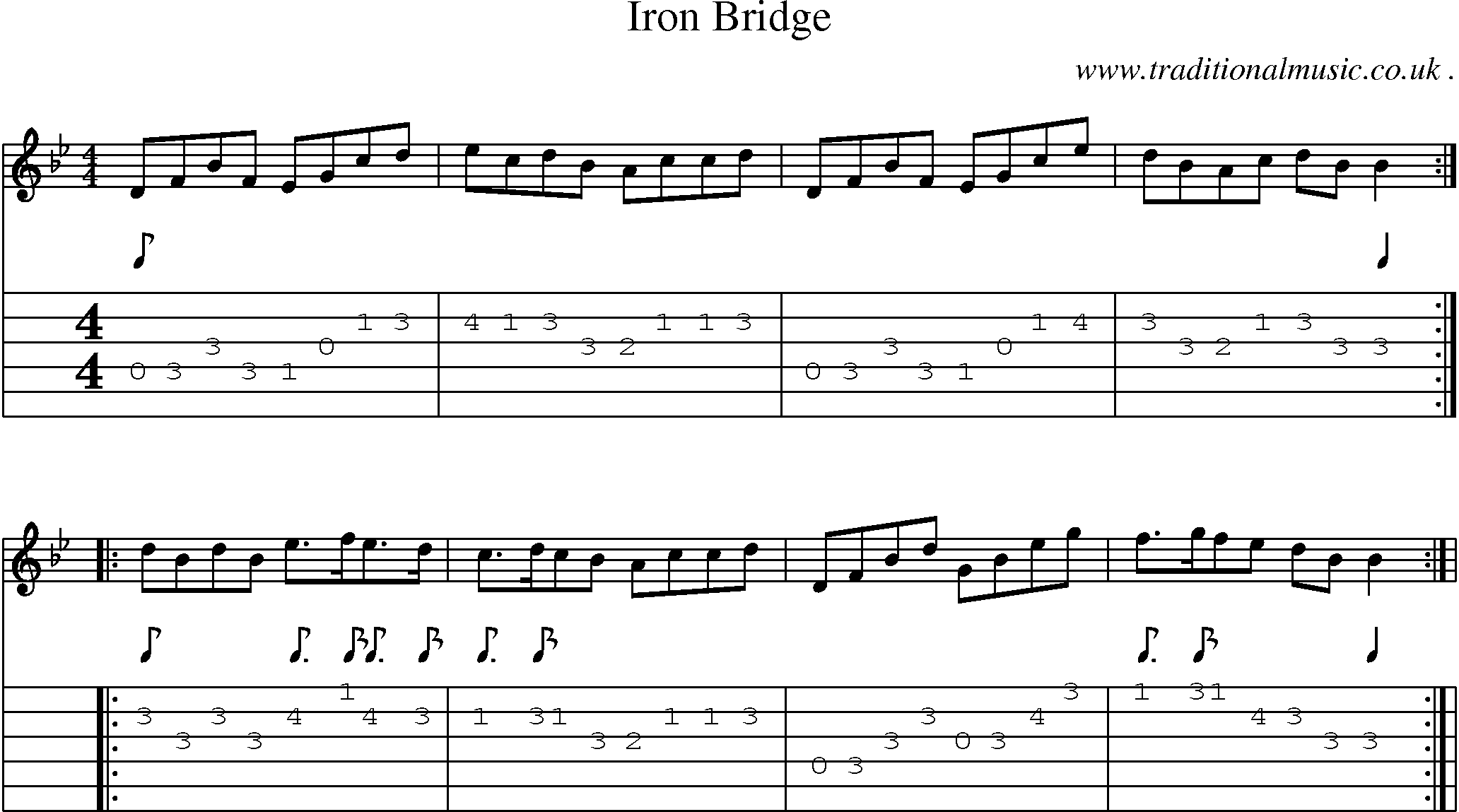 Sheet-Music and Guitar Tabs for Iron Bridge