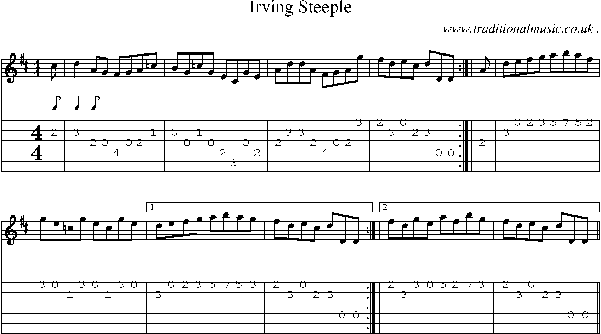 Sheet-Music and Guitar Tabs for Irving Steeple