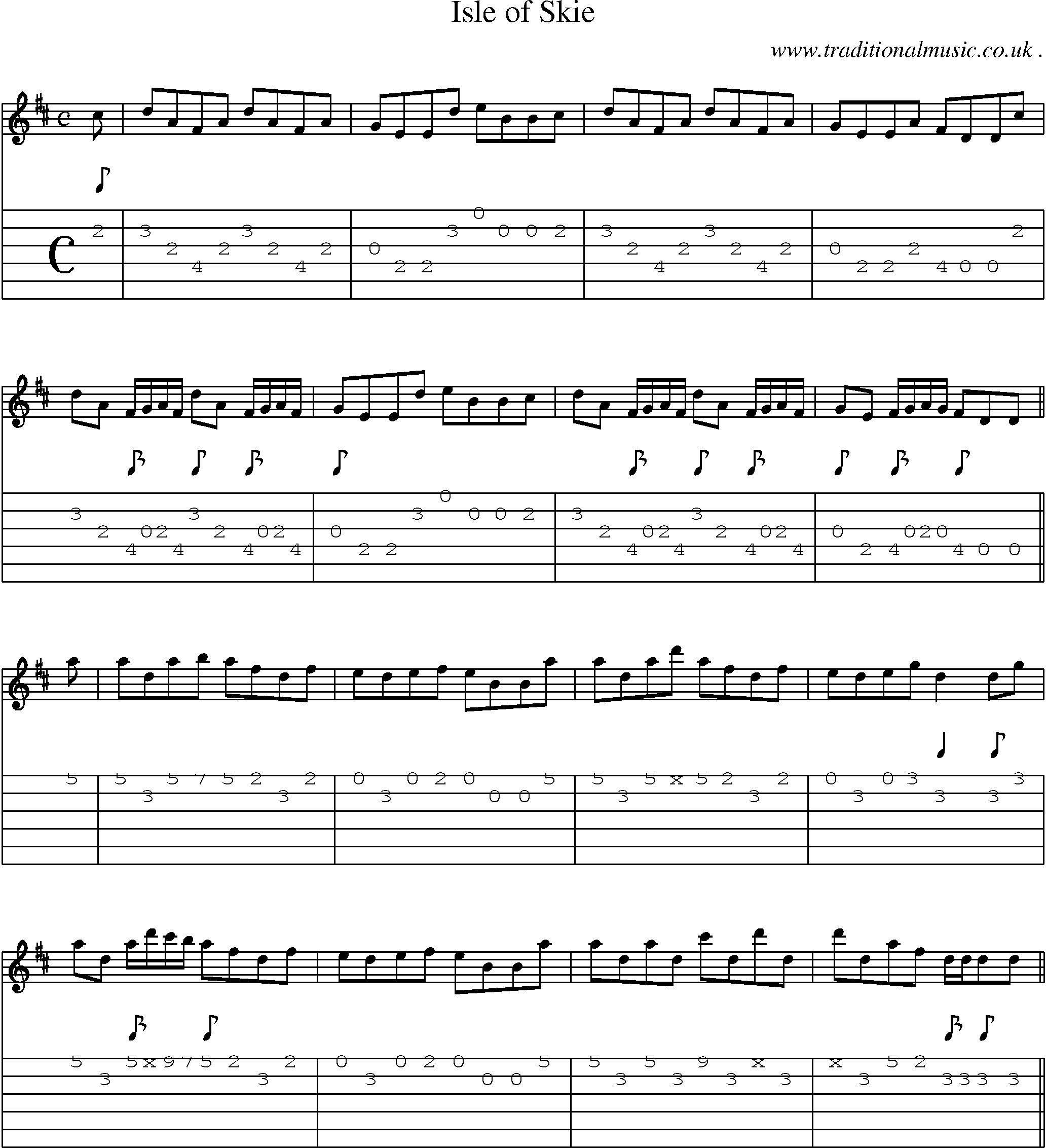Sheet-Music and Guitar Tabs for Isle Of Skie