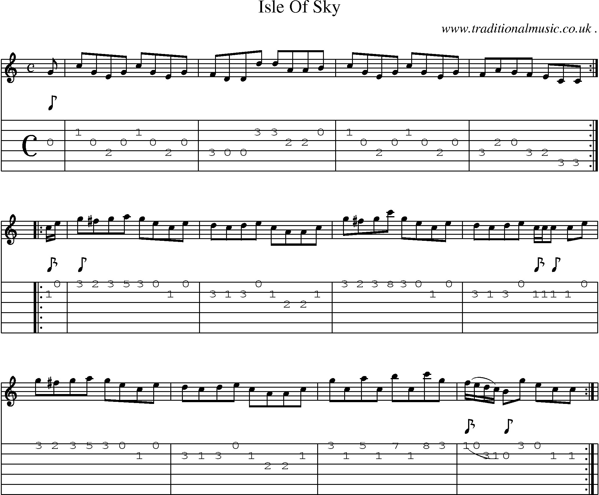 Sheet-Music and Guitar Tabs for Isle Of Sky