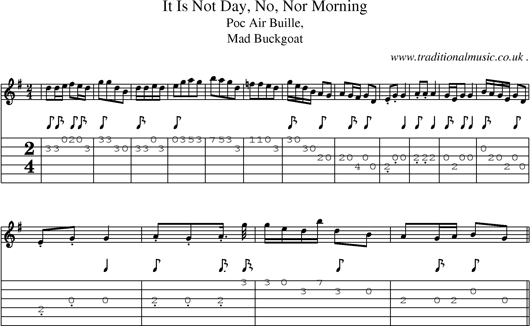 Sheet-Music and Guitar Tabs for It Is Not Day No Nor Morning
