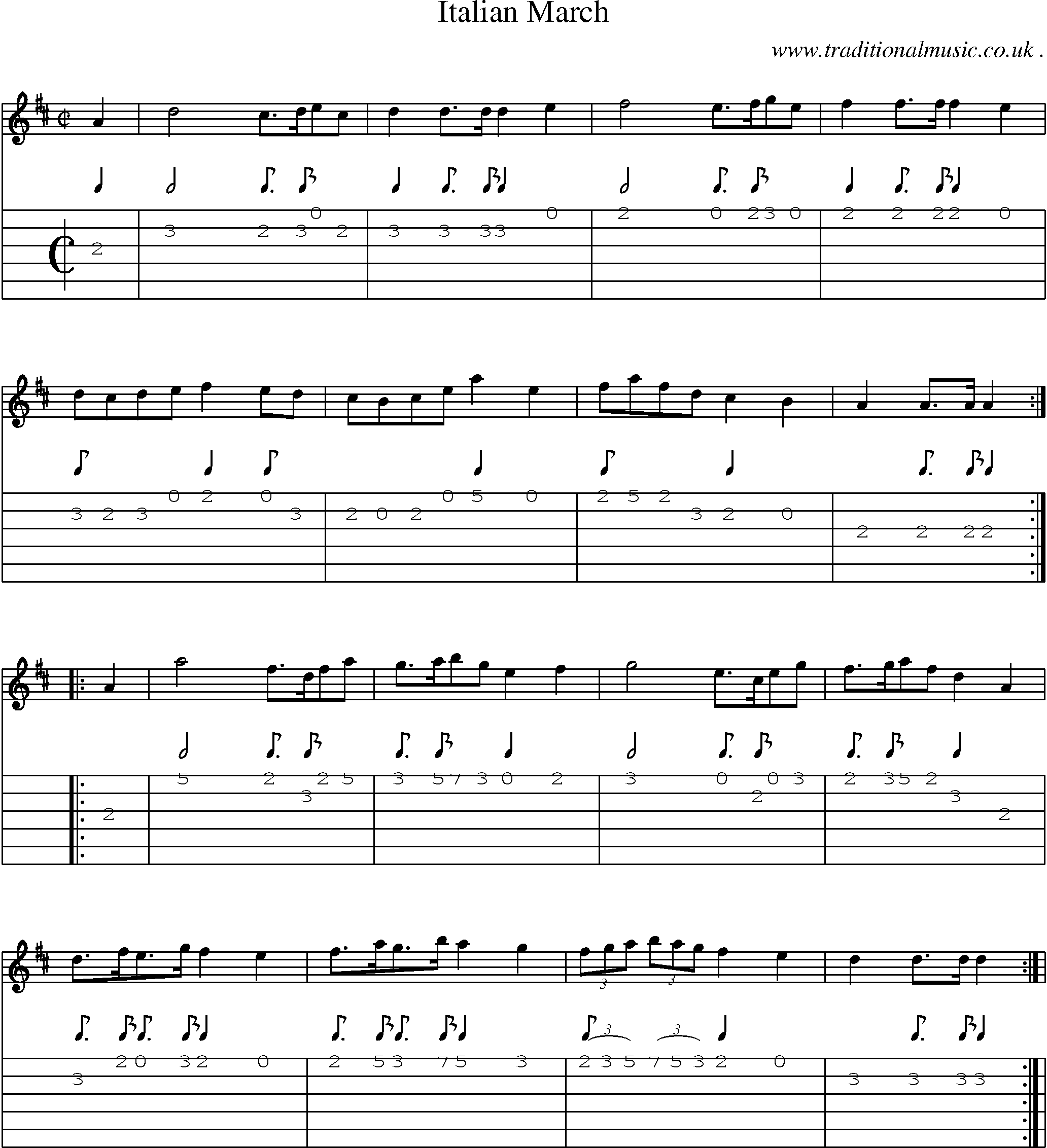 Sheet-Music and Guitar Tabs for Italian March