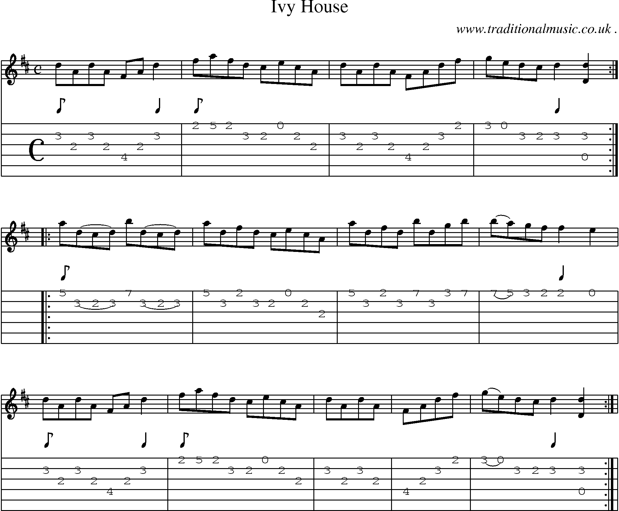 Sheet-Music and Guitar Tabs for Ivy House
