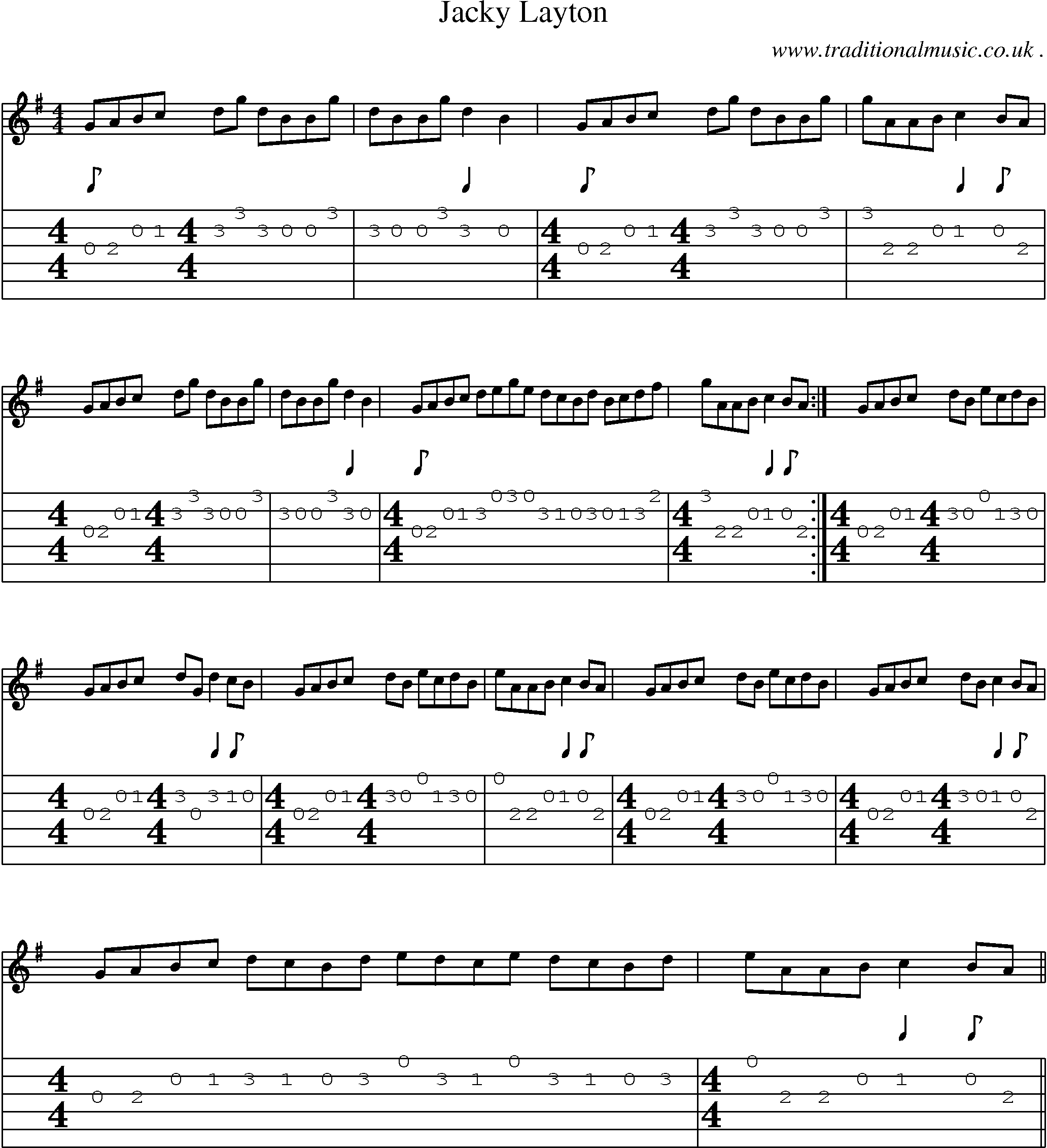 Sheet-Music and Guitar Tabs for Jacky Layton