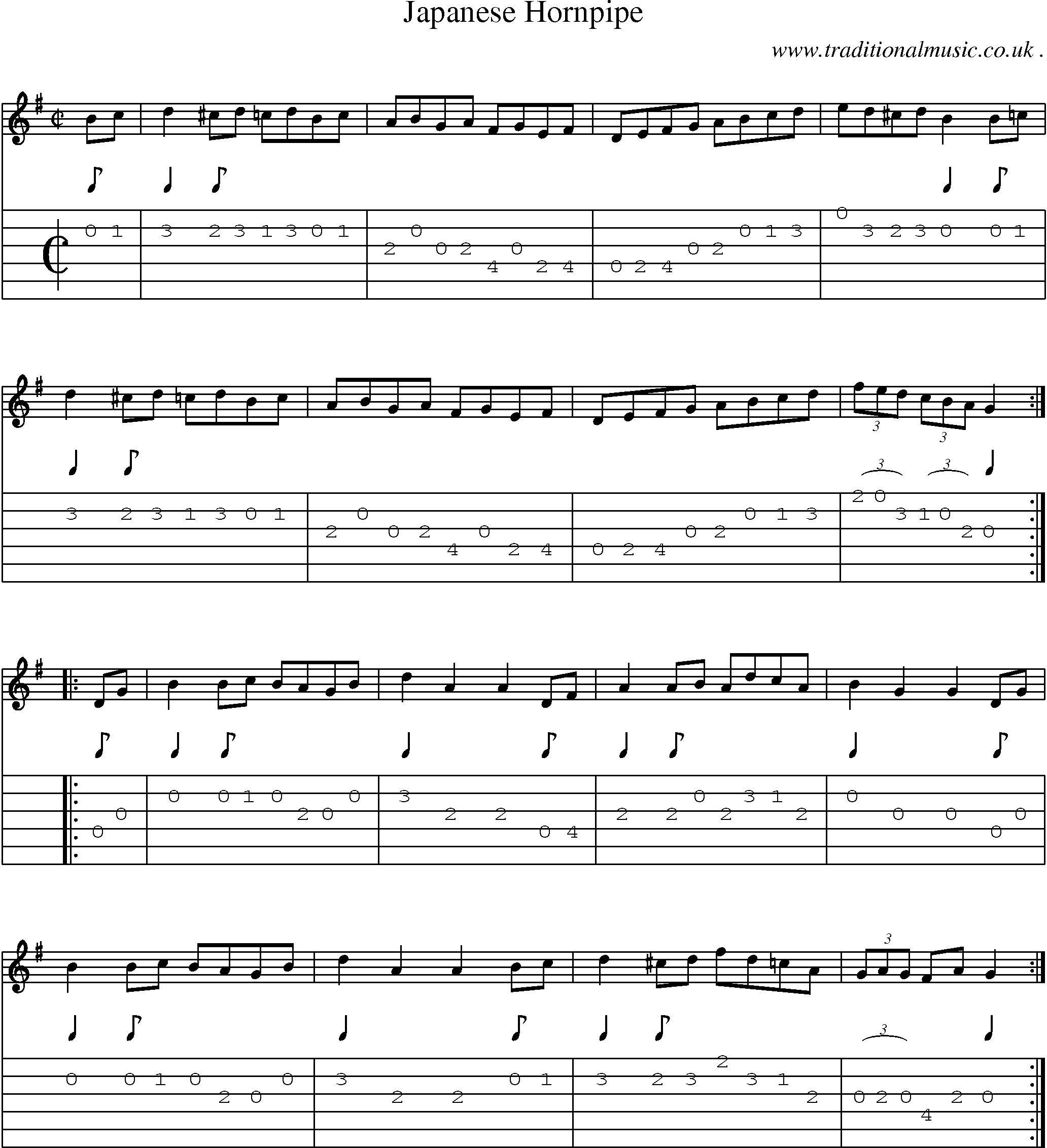 Sheet-Music and Guitar Tabs for Japanese Hornpipe