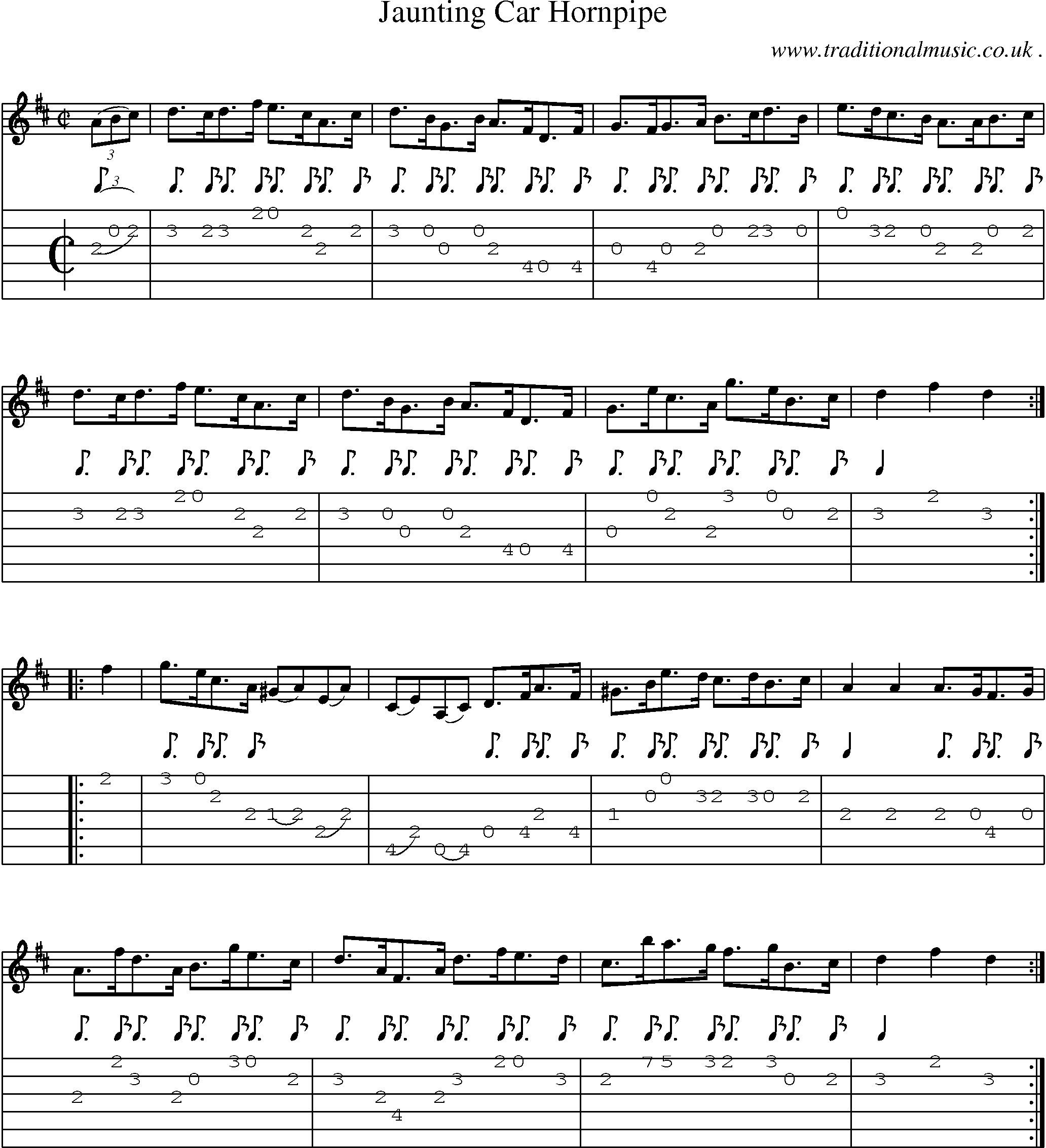 Sheet-Music and Guitar Tabs for Jaunting Car Hornpipe
