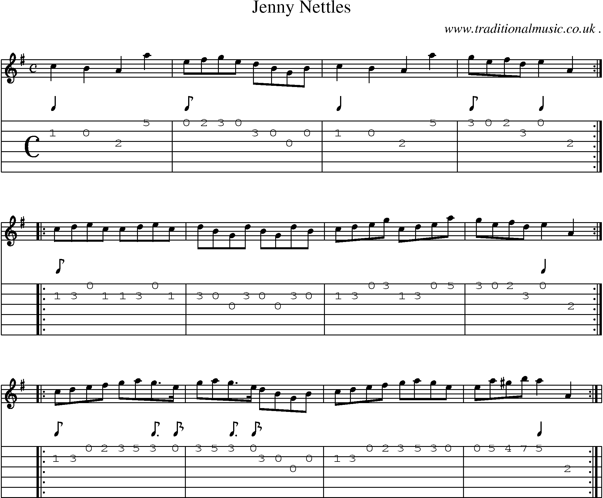Sheet-Music and Guitar Tabs for Jenny Nettles