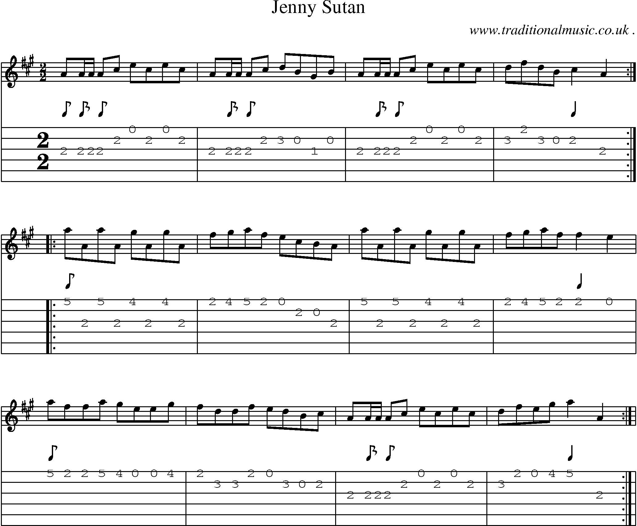 Sheet-Music and Guitar Tabs for Jenny Sutan