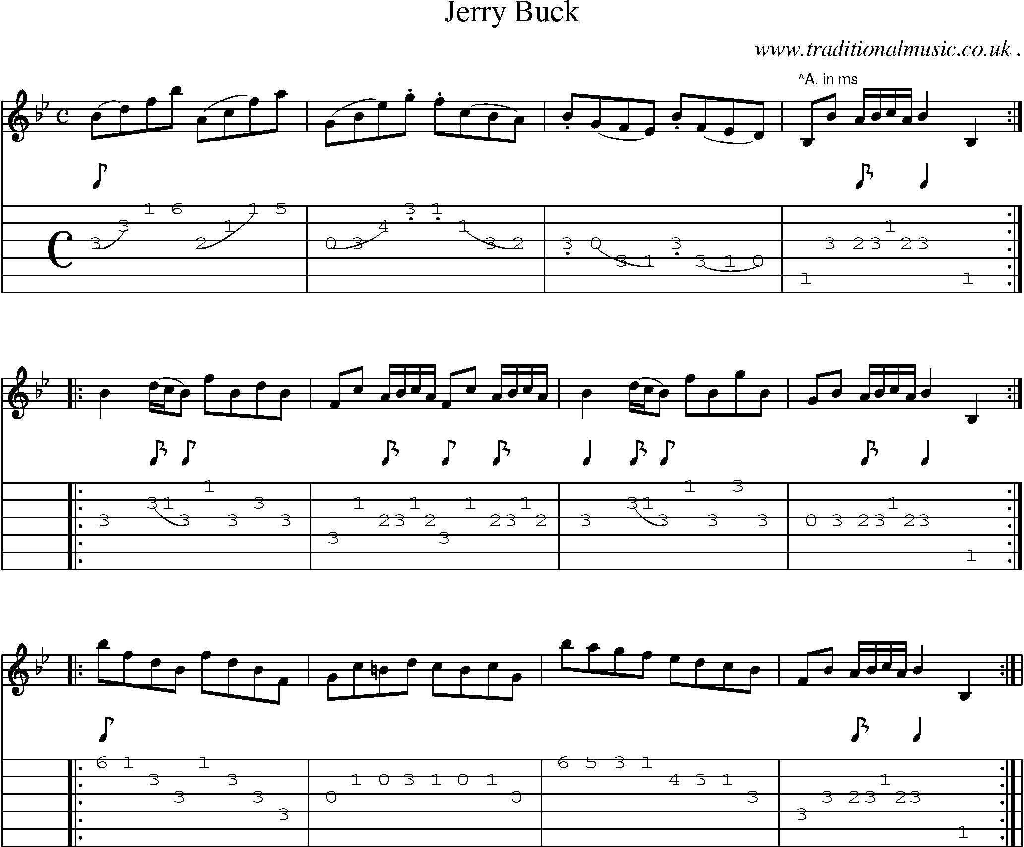 Sheet-Music and Guitar Tabs for Jerry Buck