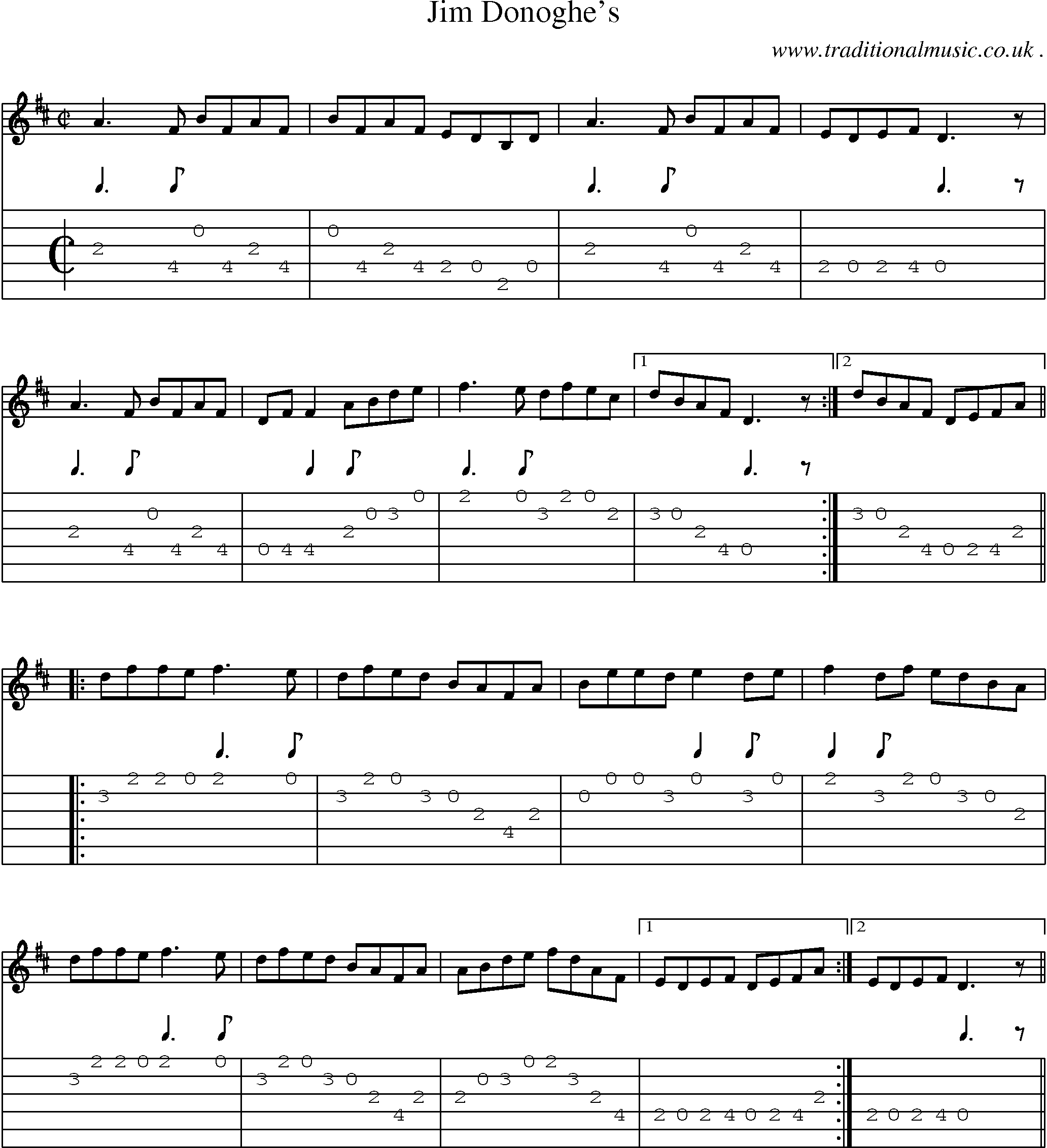 Sheet-Music and Guitar Tabs for Jim Donoghes